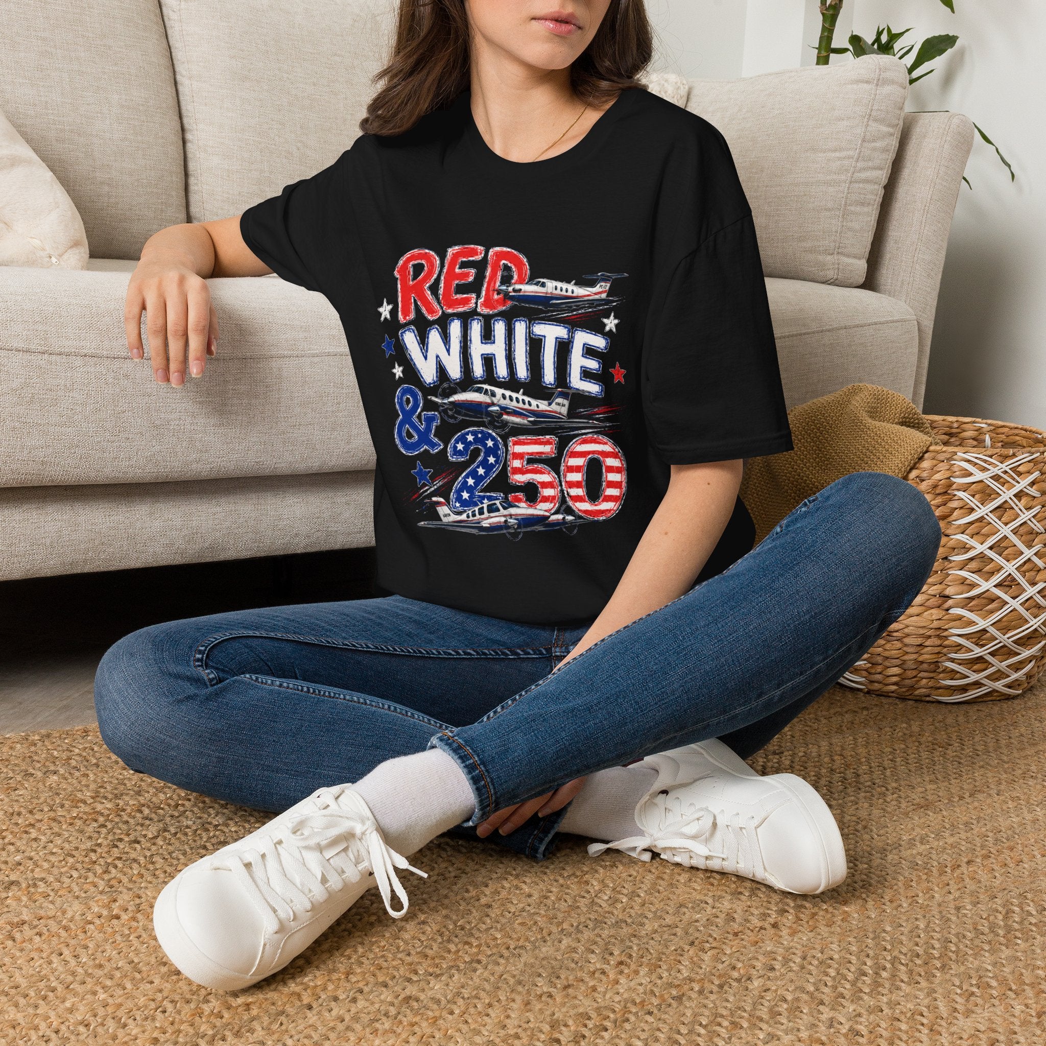Red White and Airplanes 2  T-Shirt