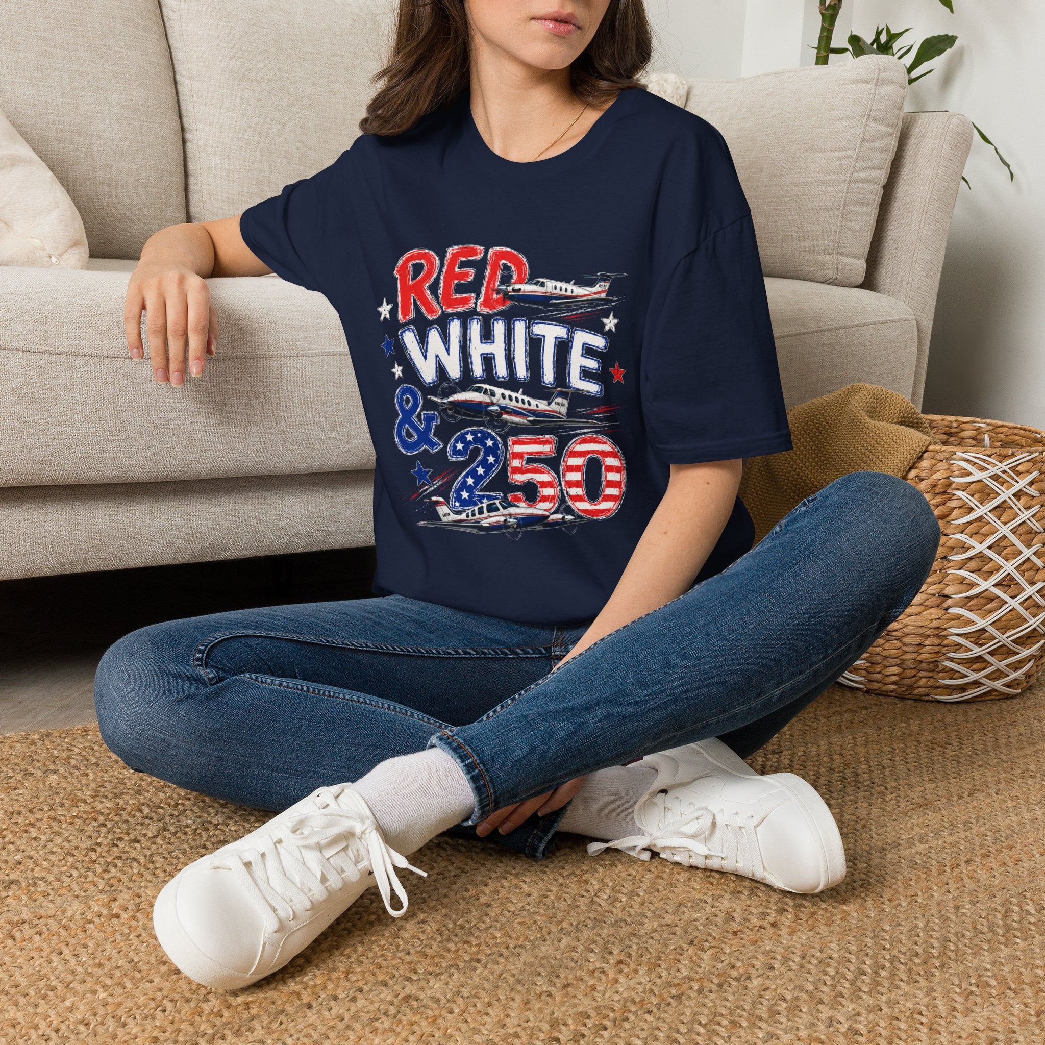 Red White and Airplanes 2  T-Shirt