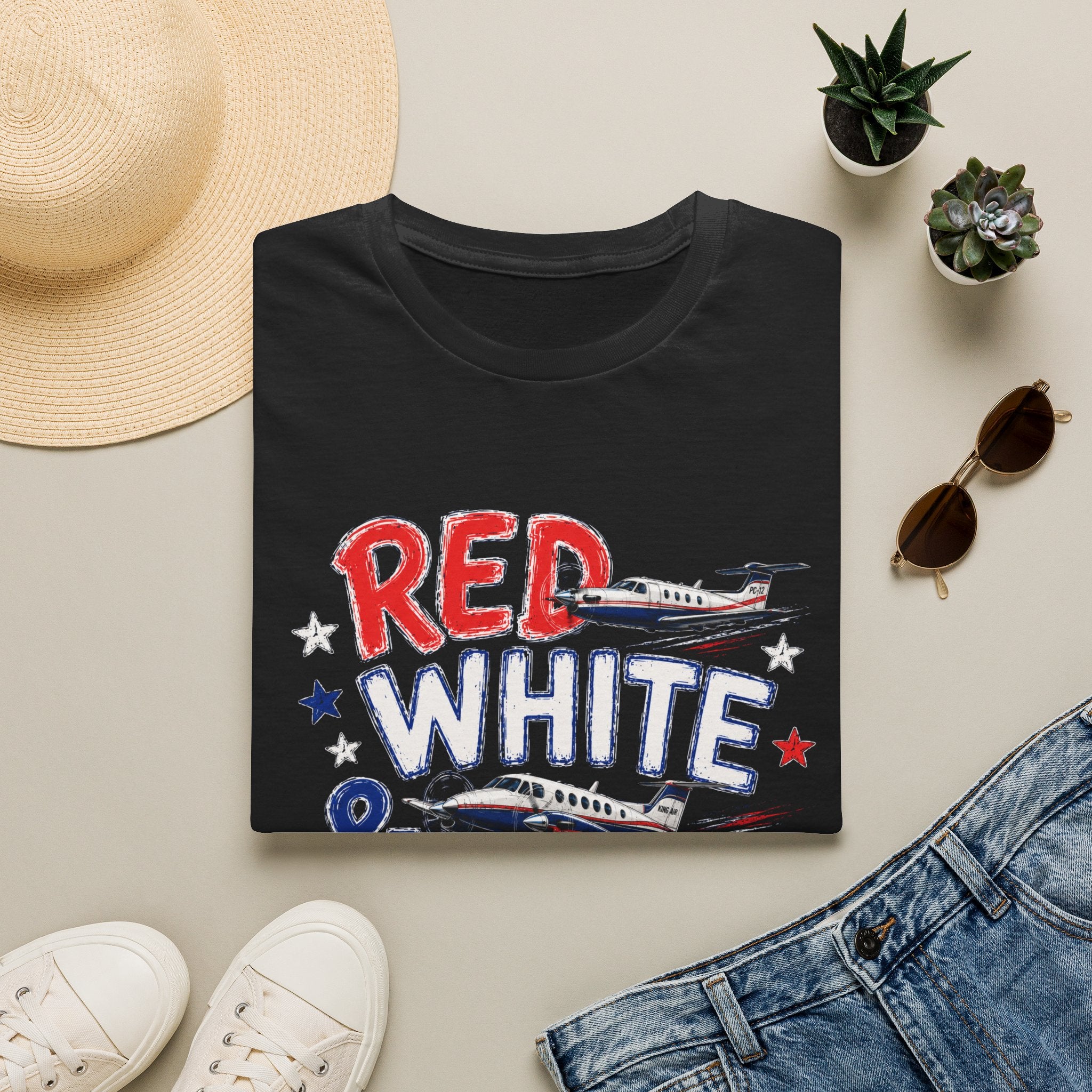 Red White and Airplanes 2  T-Shirt