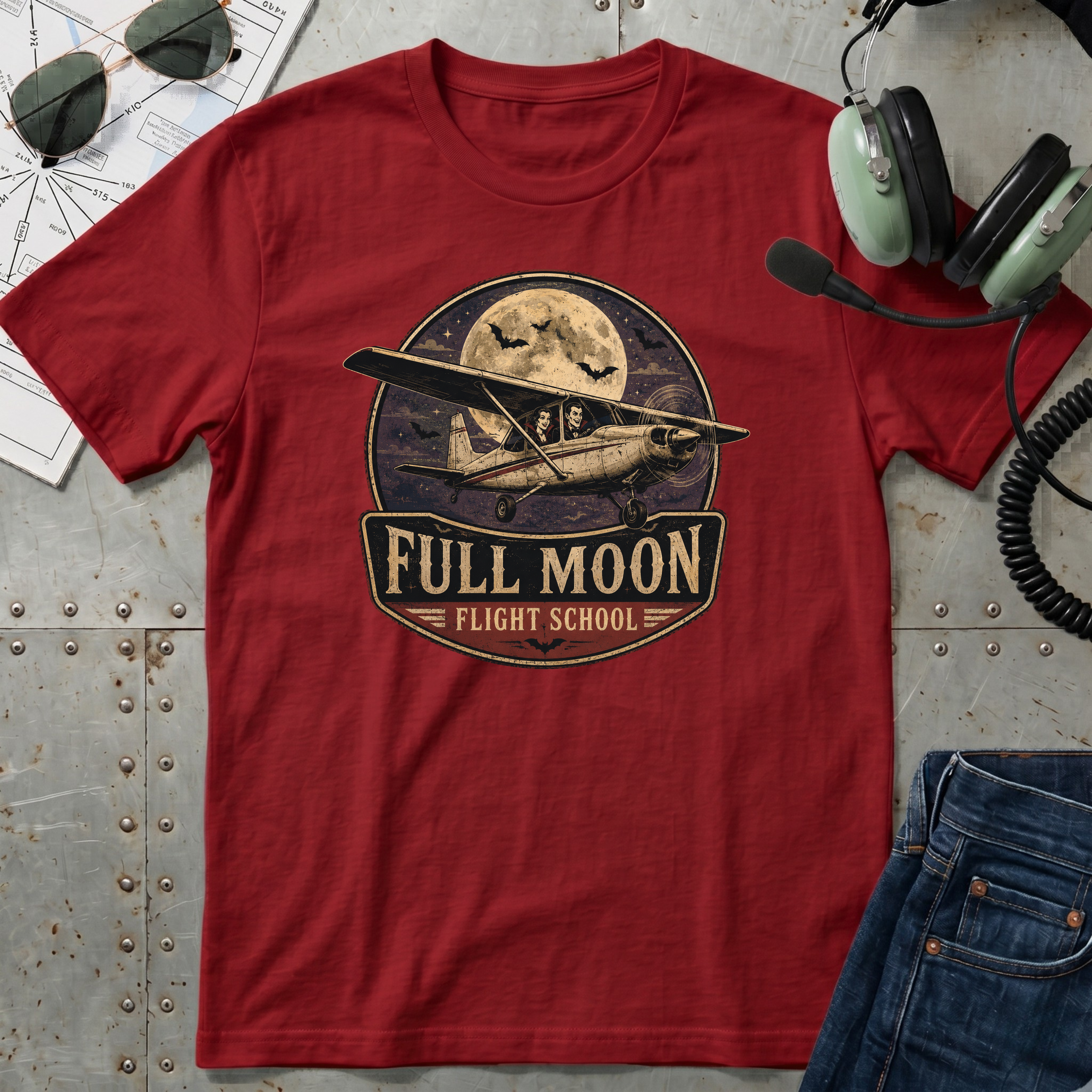 Full Moon Flight School T-Shirt