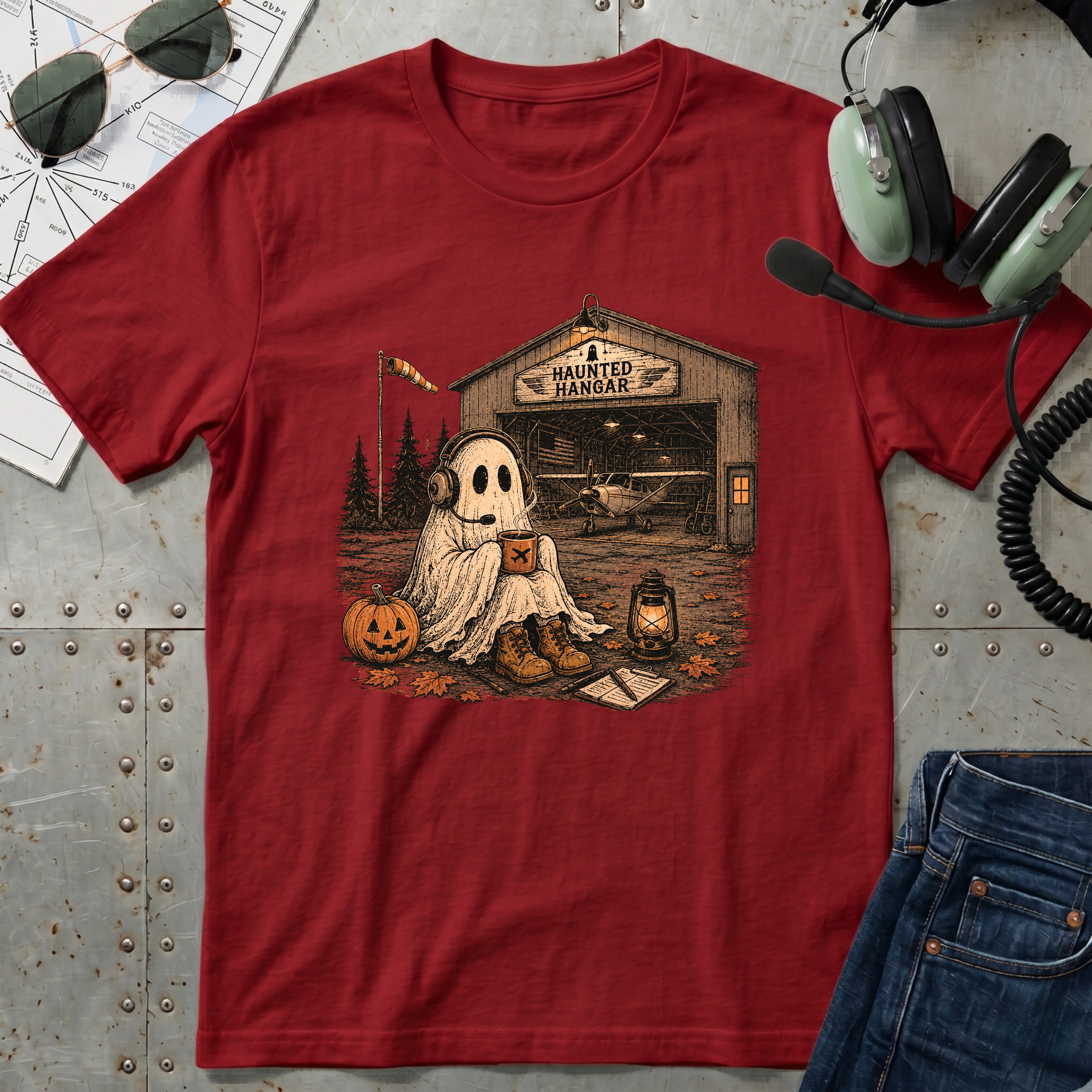 Cute Ghost & Pumpkin - Halloween T-Shirt
