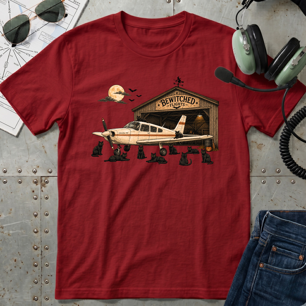 Bewitched Flights and Cats Halloween T-Shirt