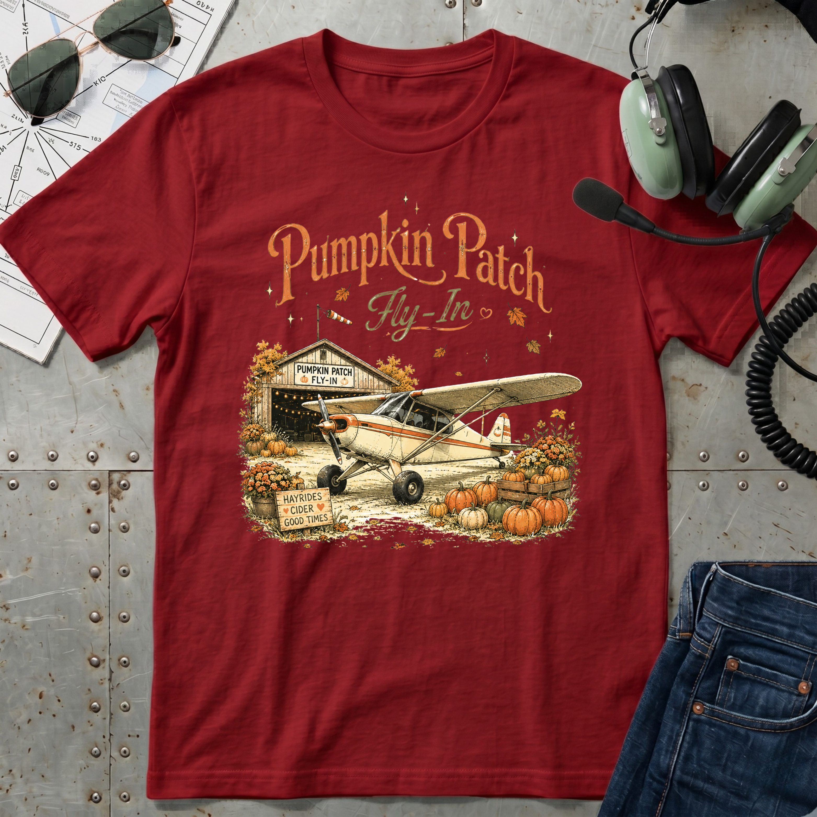 Pumpkin Patch Fly-In Halloween T-Shirt