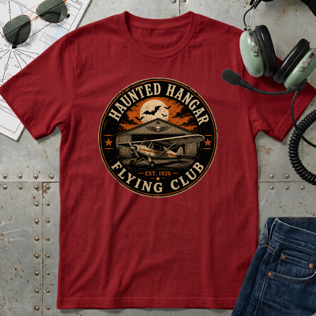 Haunted Hangar Flying Club Halloween T-Shirt