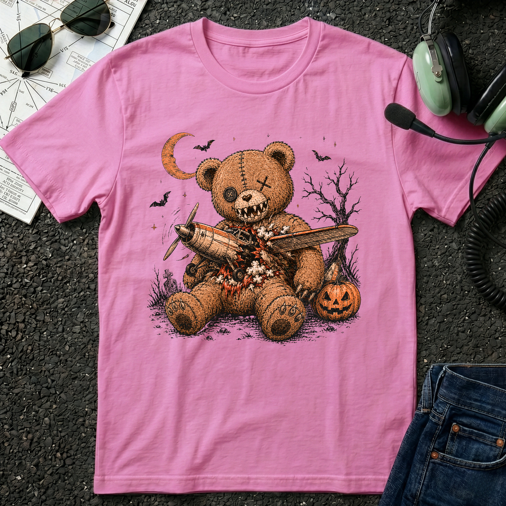 Voodoo Bear with Plane - Halloween T-Shirt