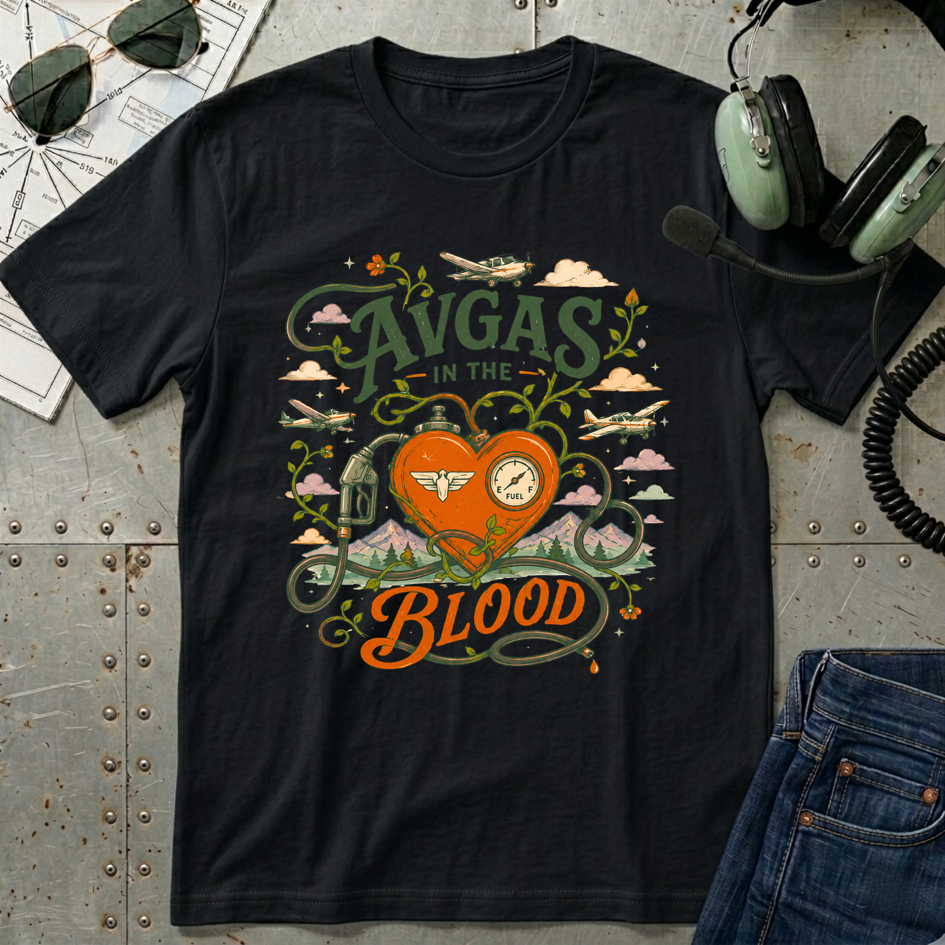 AVGAS in the Blood Whimsical T-Shirt