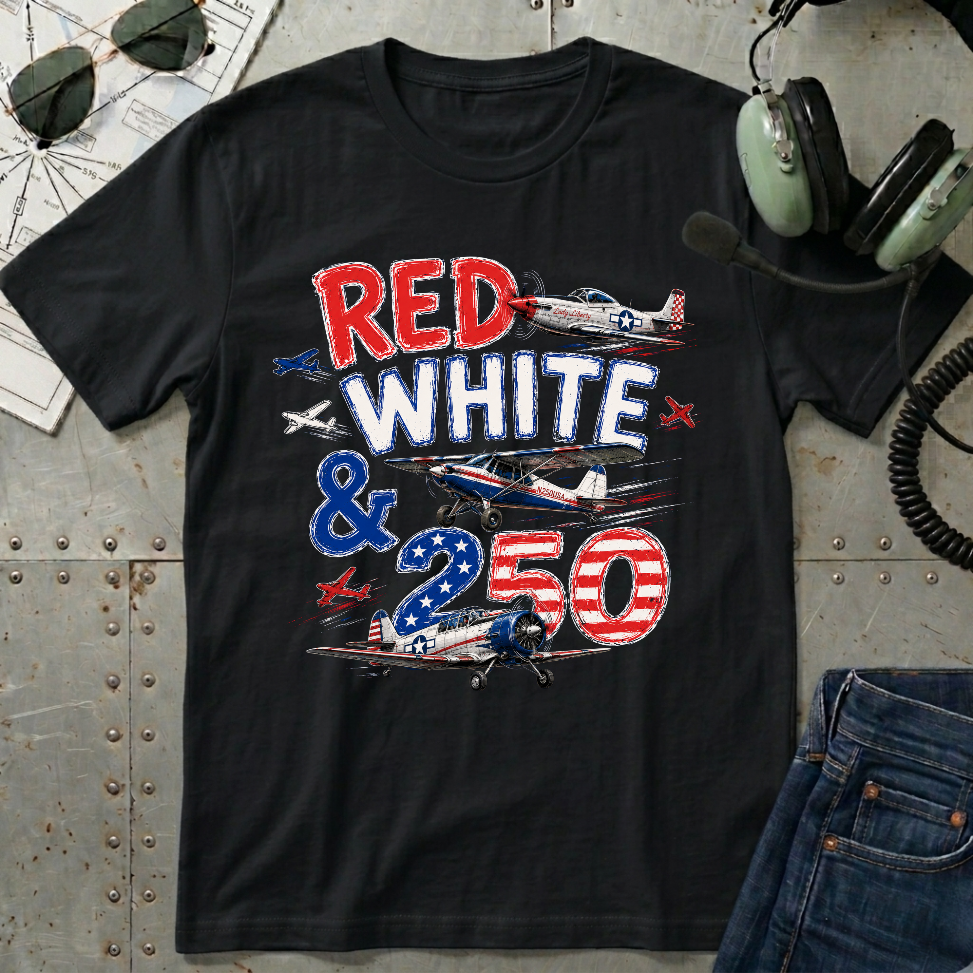 Red White and Airplanes T-Shirt