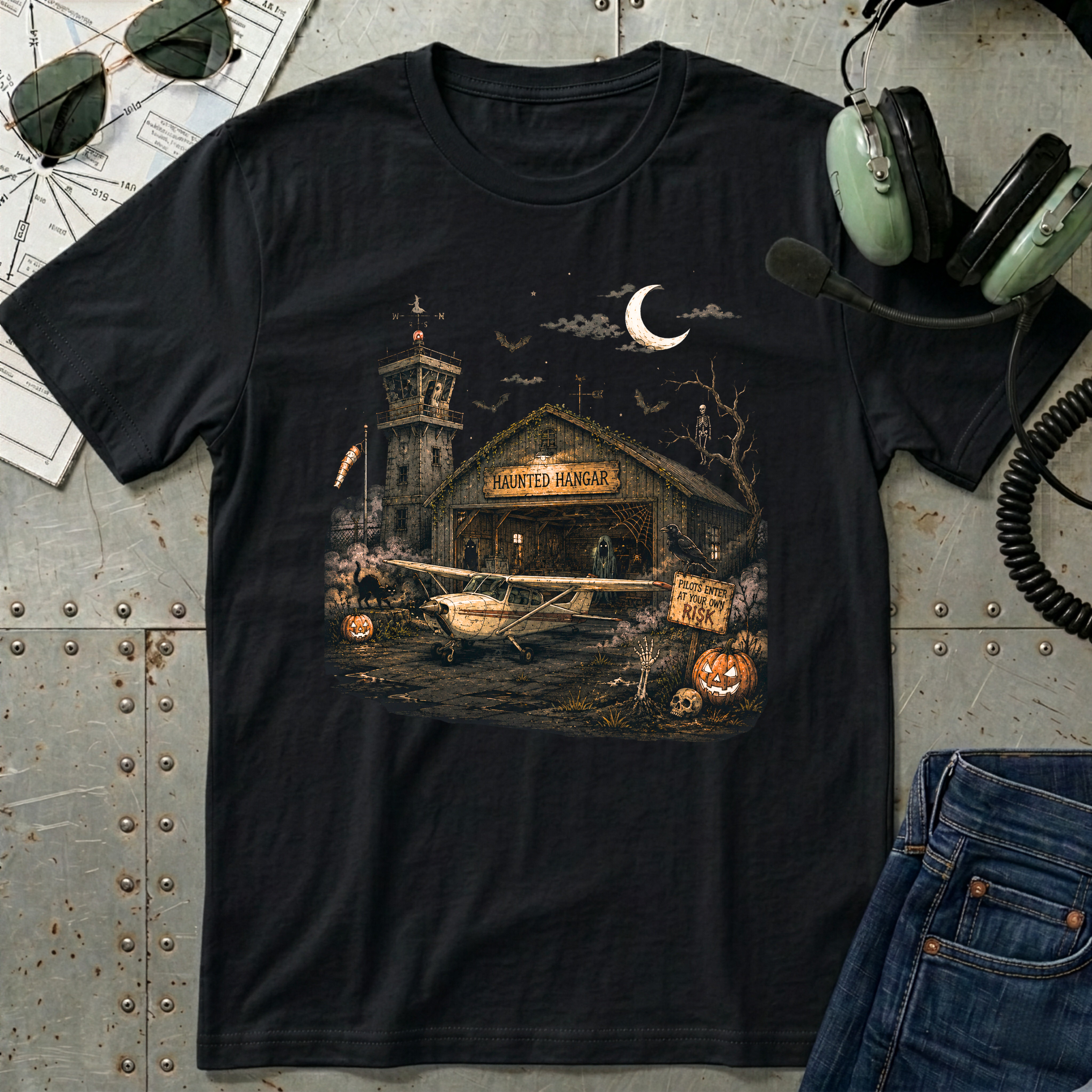 Haunted Airport Halloween T-Shirt