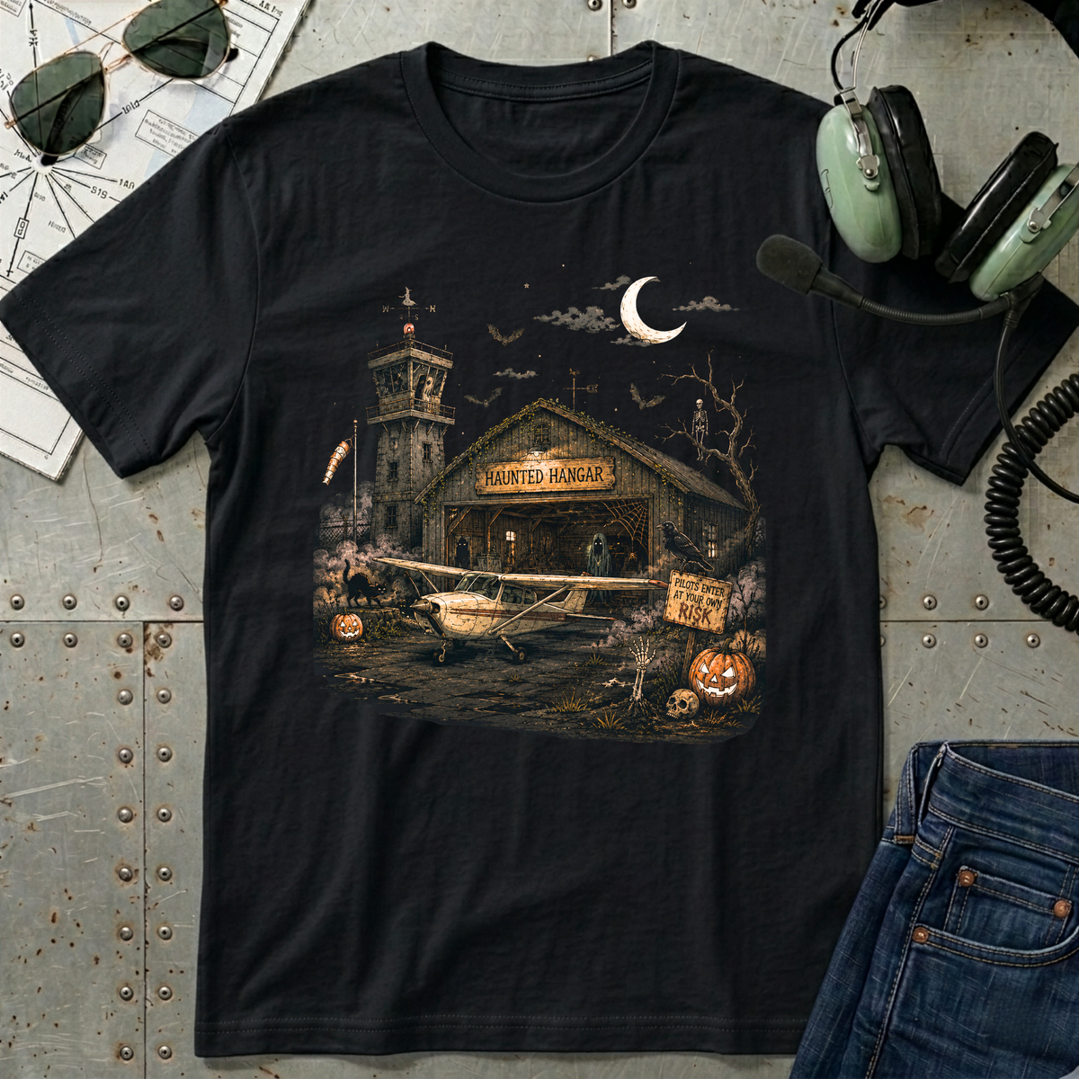 Haunted Airport Halloween T-Shirt