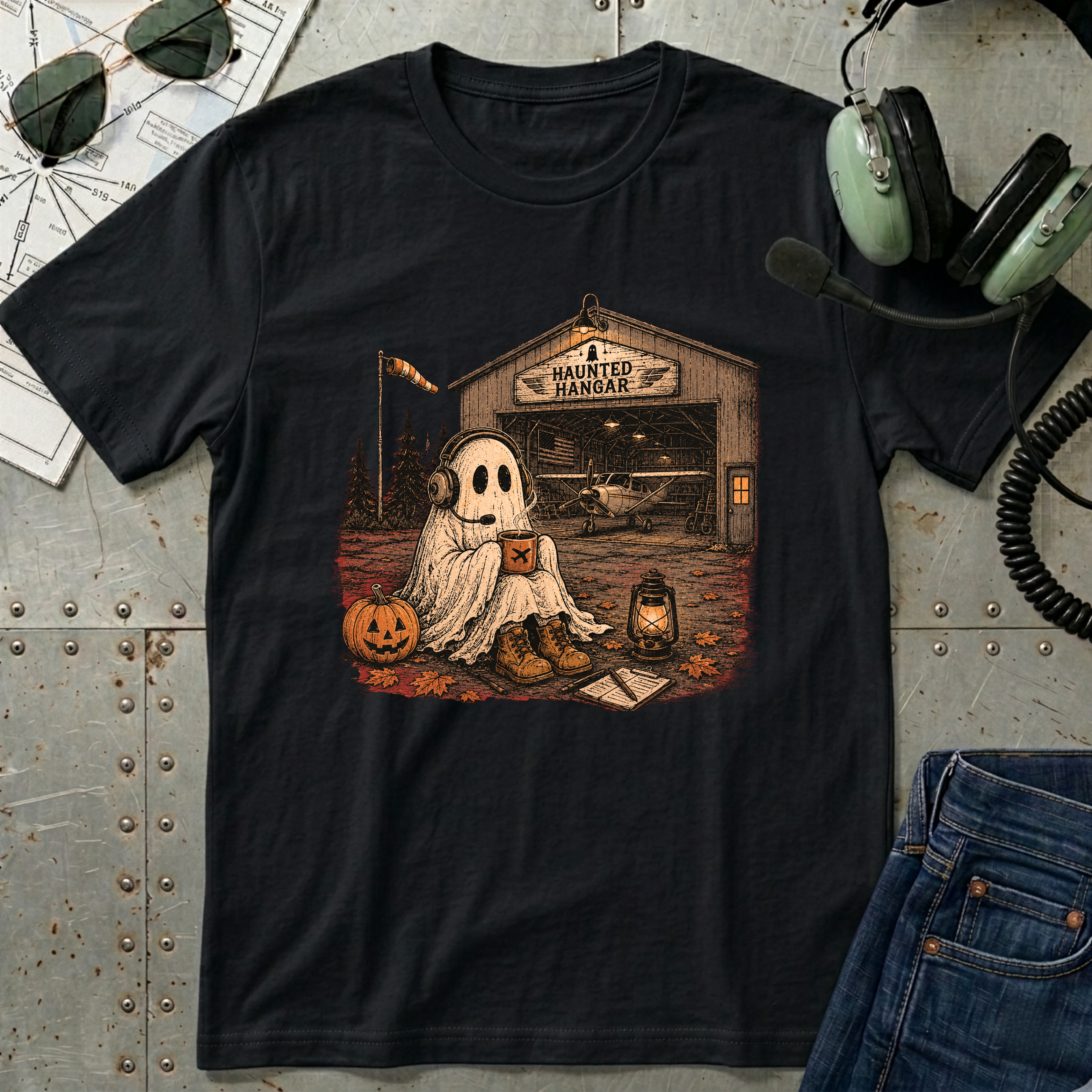 Cute Ghost & Pumpkin - Halloween T-Shirt