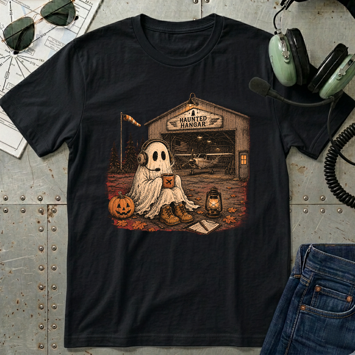 Cute Ghost & Pumpkin - Halloween T-Shirt