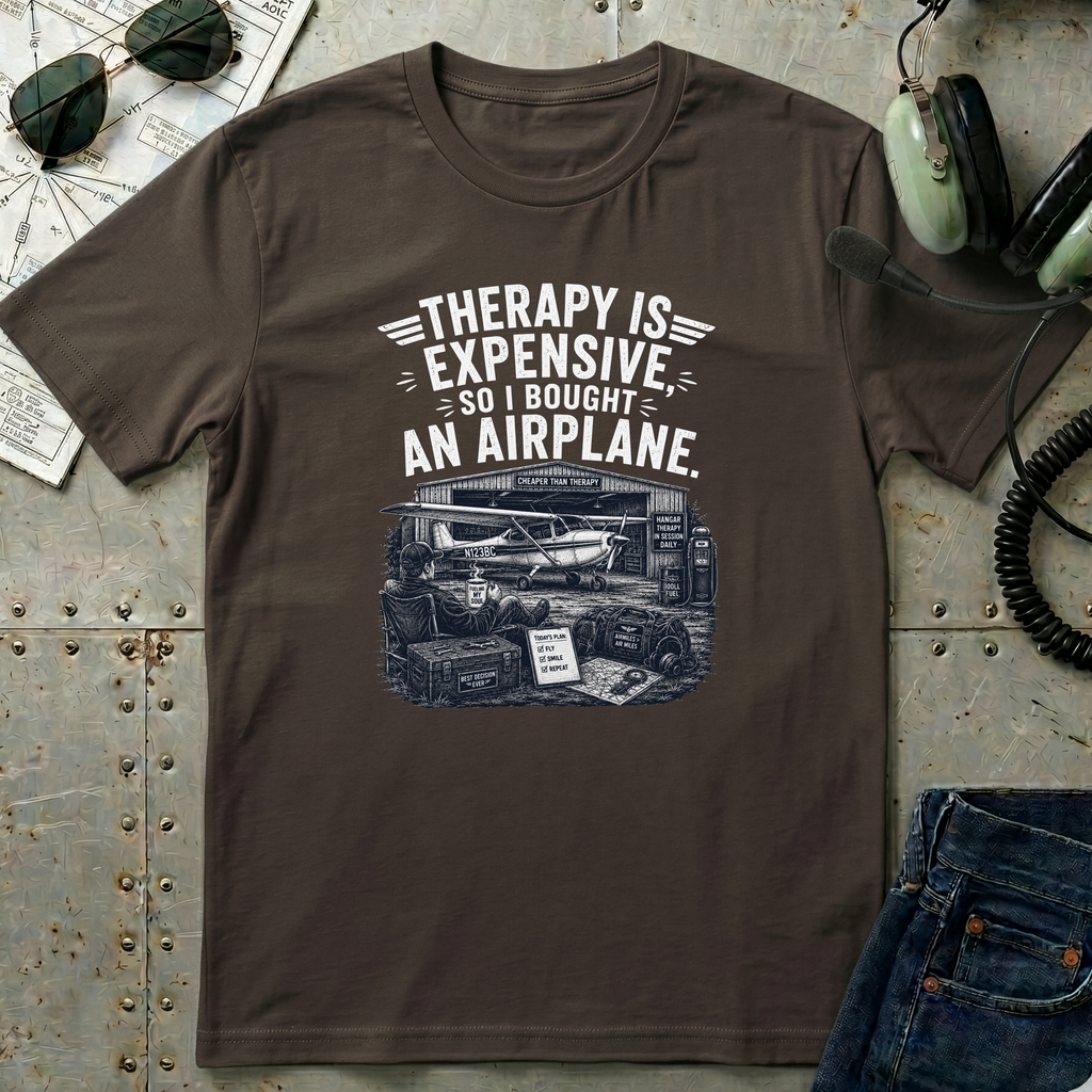Therapy is Expensive graphic - Airplane T-Shirt