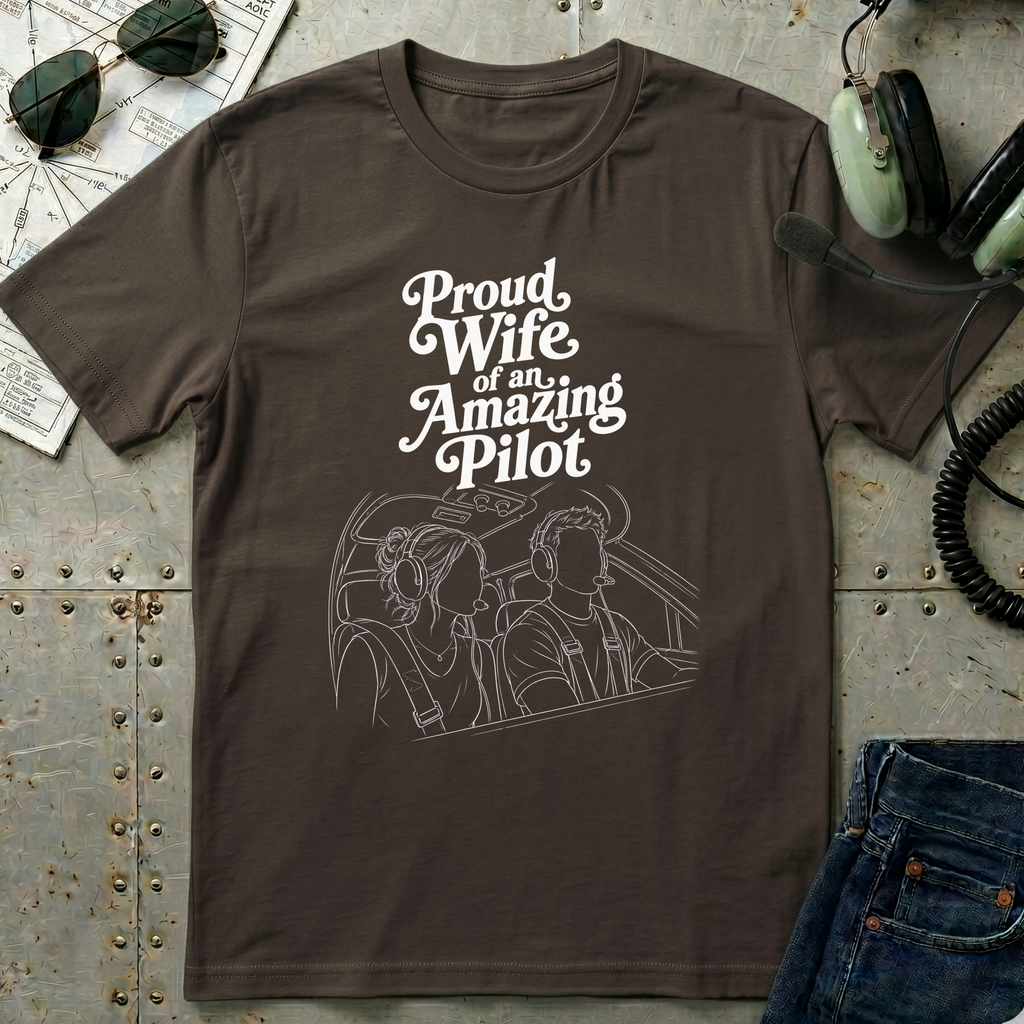 Proud Wife of an Amazing Pilot Line Art T-Shirt