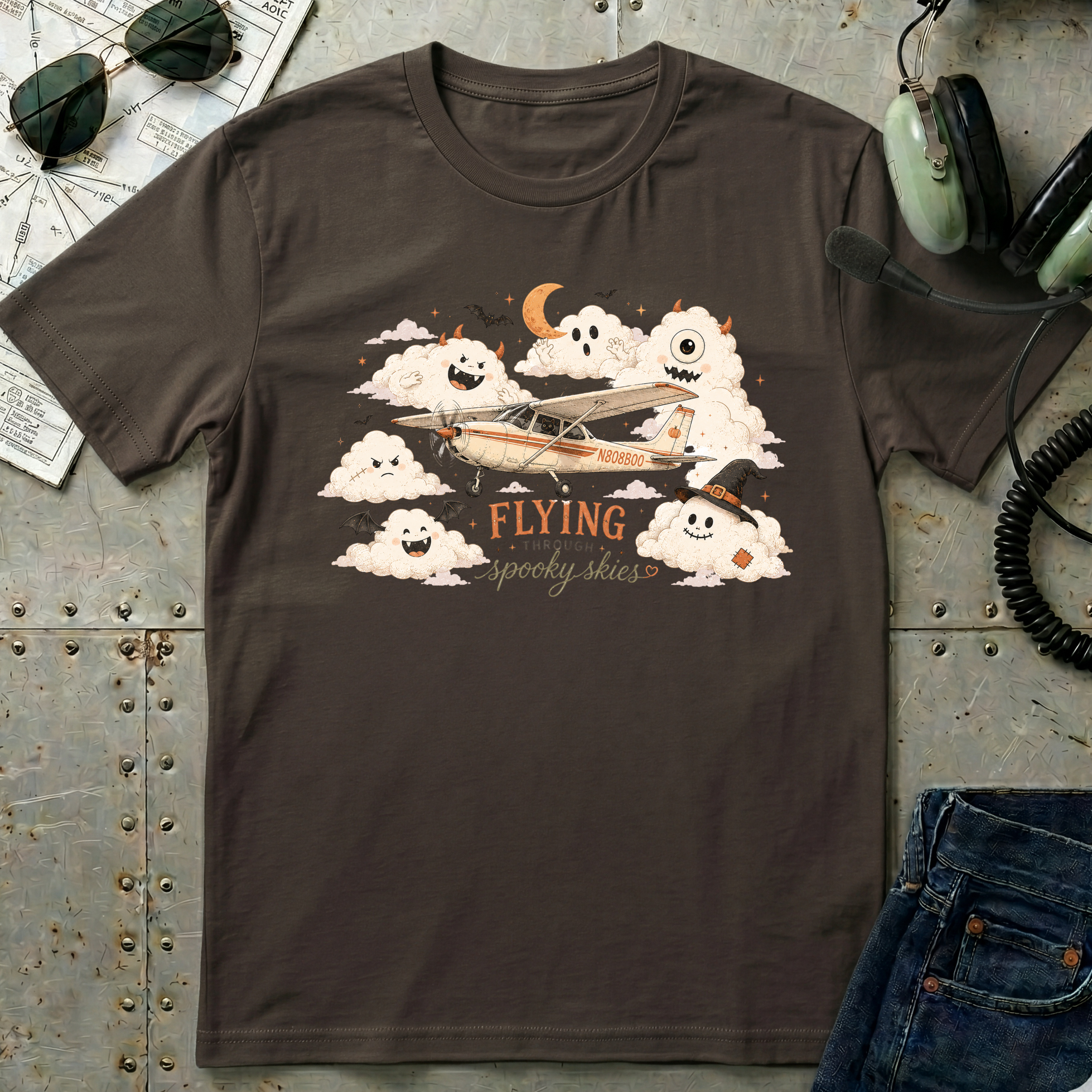 Flying Through Spooky Skies - Halloween T-Shirt