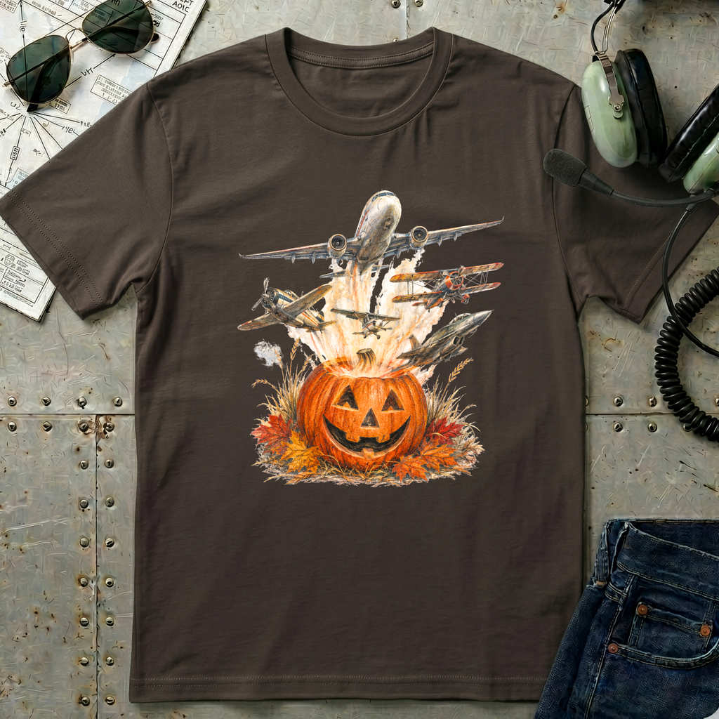 Spooky Pumpkin Aviation T-shirt