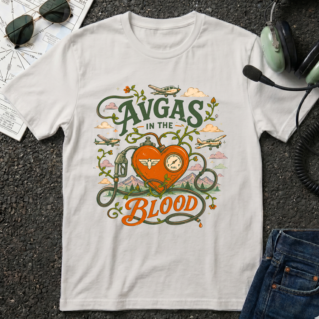 AVGAS in the Blood Whimsical T-Shirt