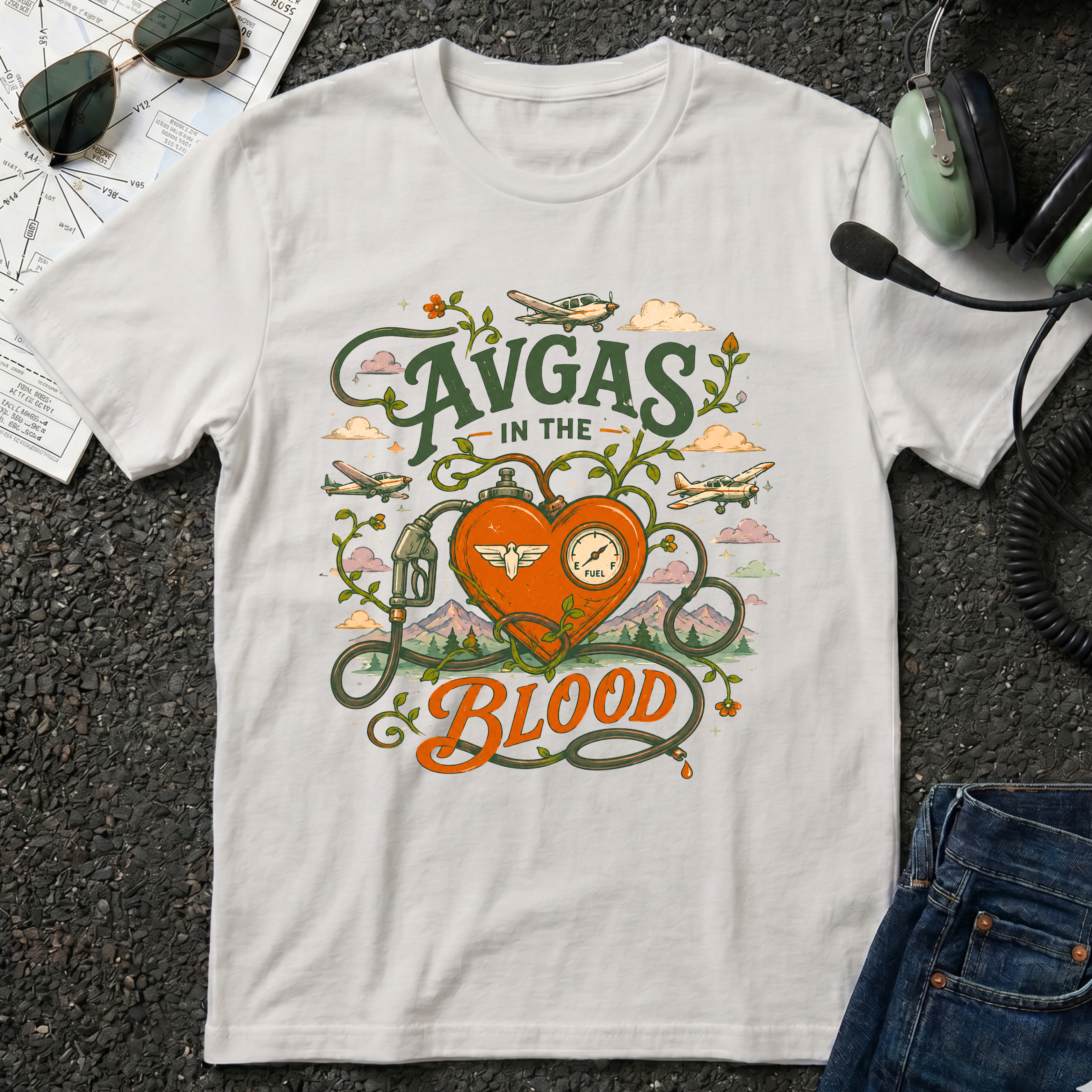 AVGAS in the Blood Whimsical T-Shirt
