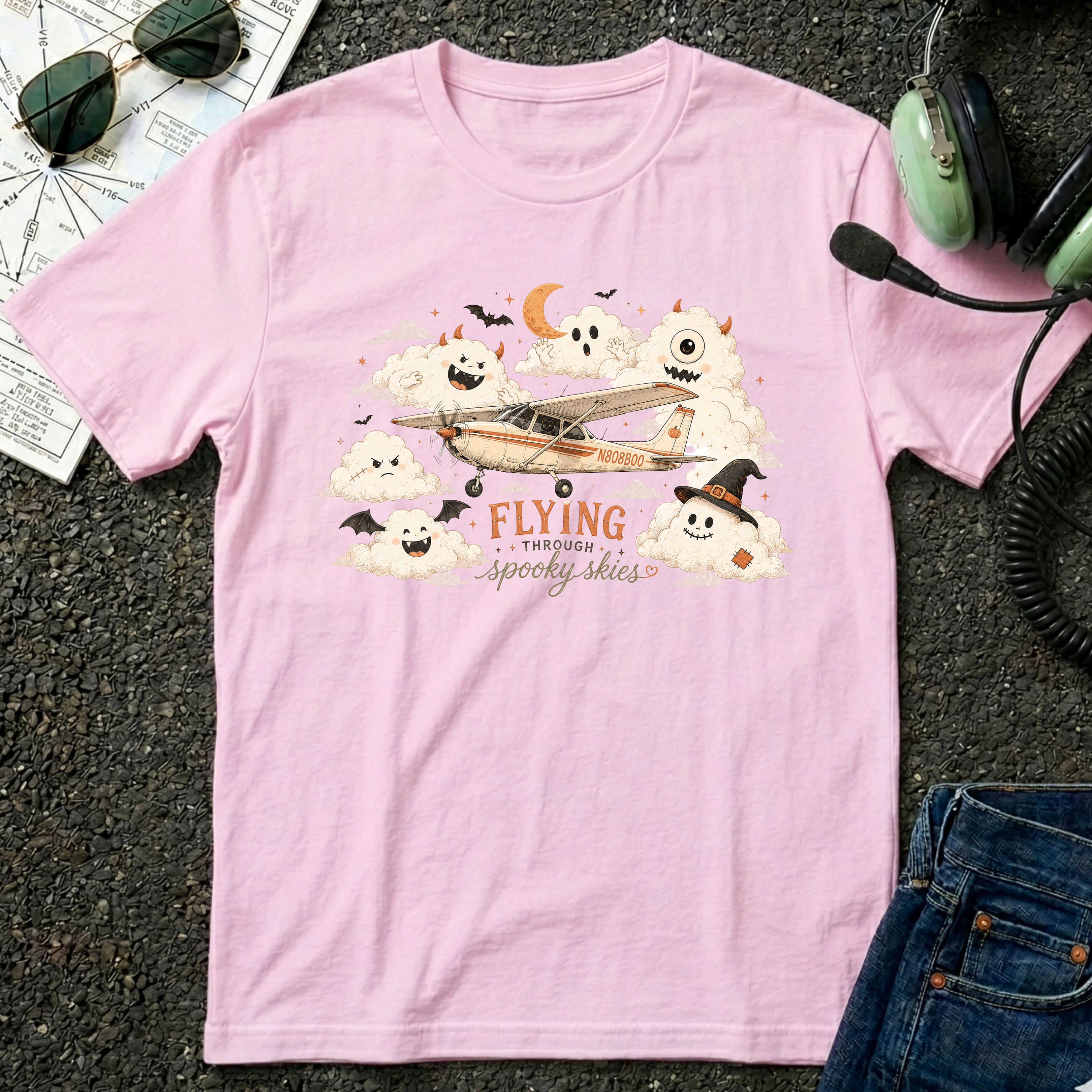 Flying Through Spooky Skies - Halloween T-Shirt