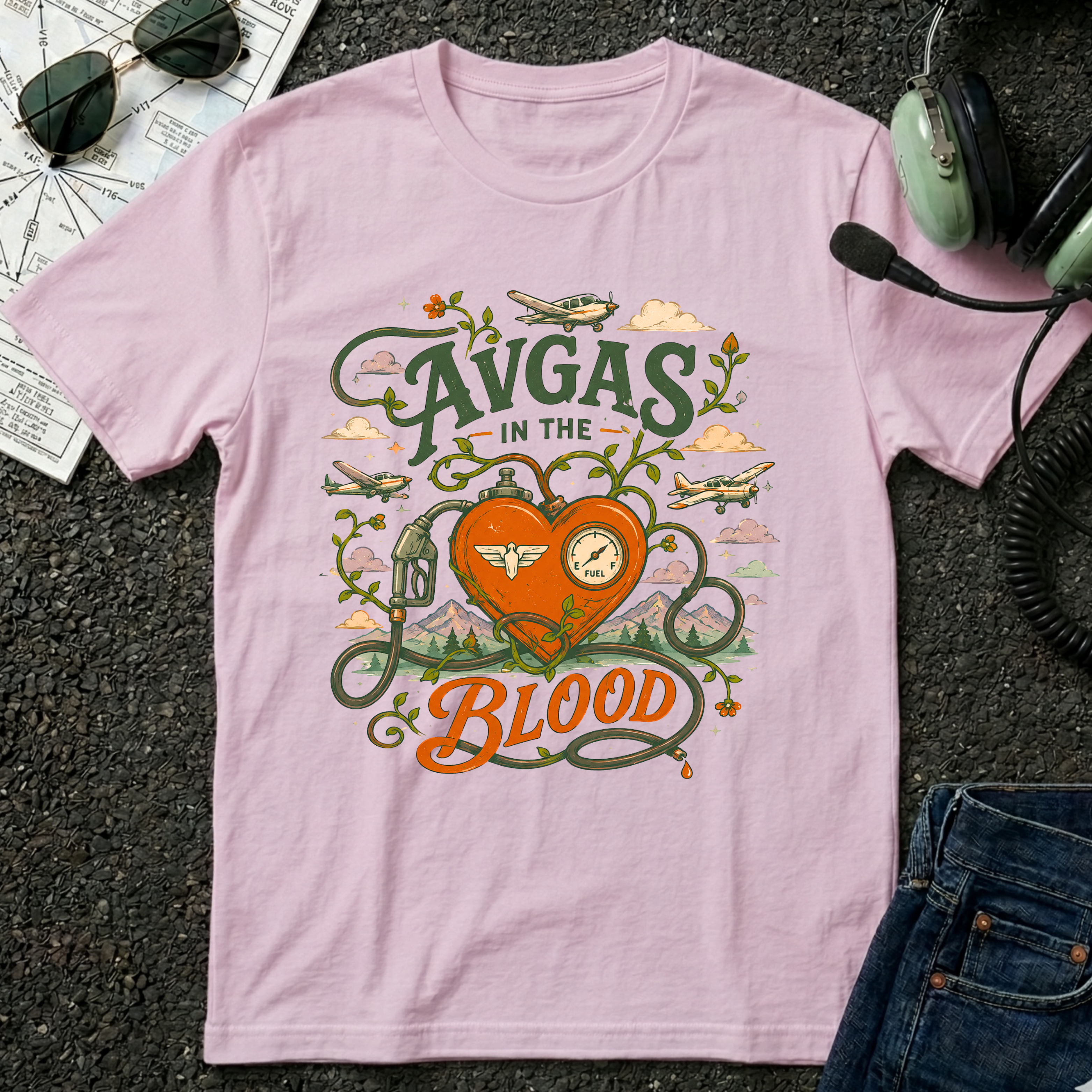 AVGAS in the Blood Whimsical T-Shirt