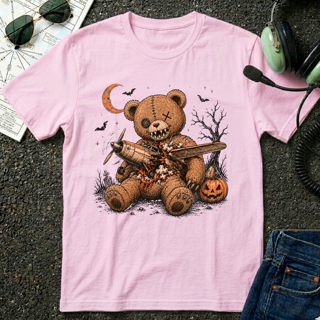 Voodoo Bear with Plane - Halloween T-Shirt