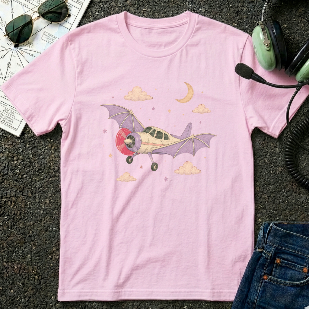 Bat Wings Airplane - Halloween T-Shirt