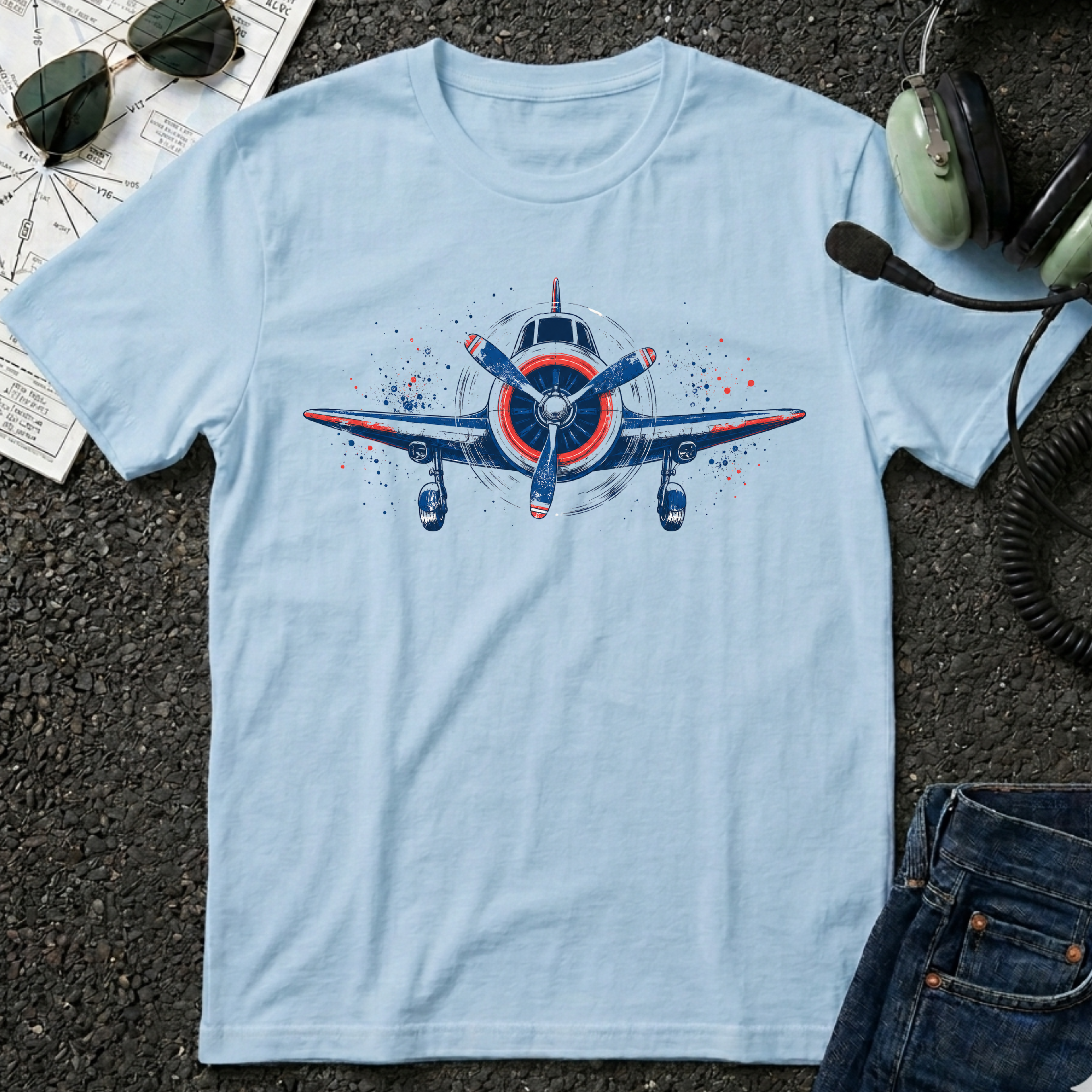 Patriotic Vintage Airplane T-Shirt