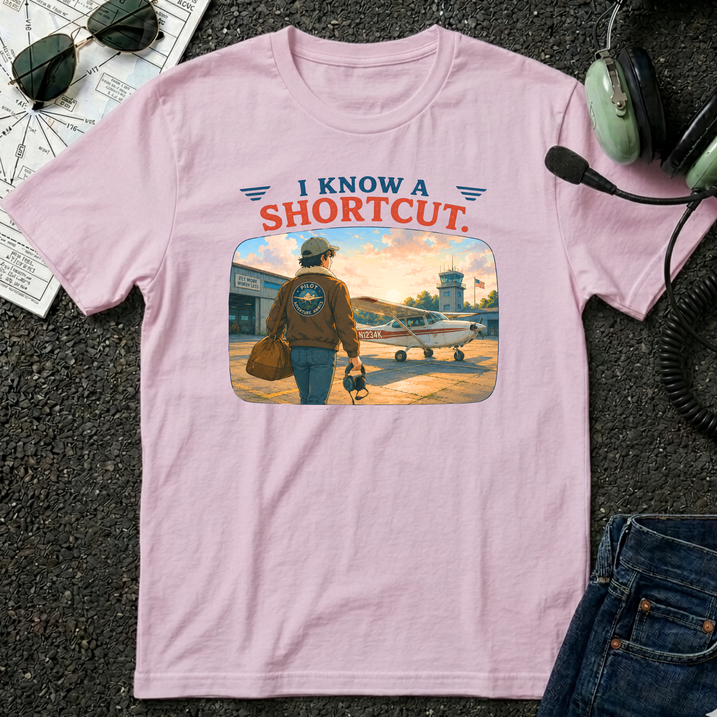 I Know a Shortcut Airplane T-Shirt