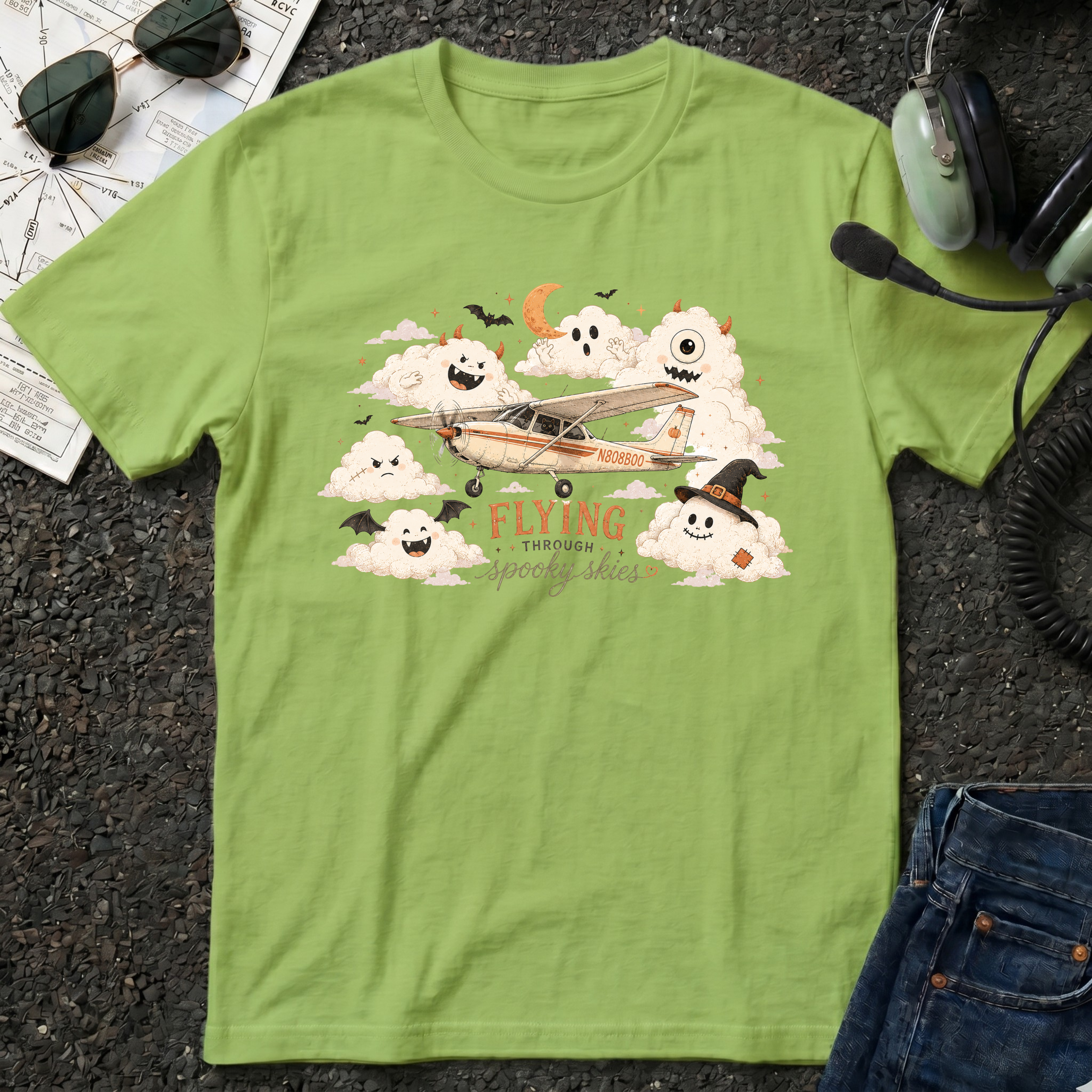 Flying Through Spooky Skies - Halloween T-Shirt