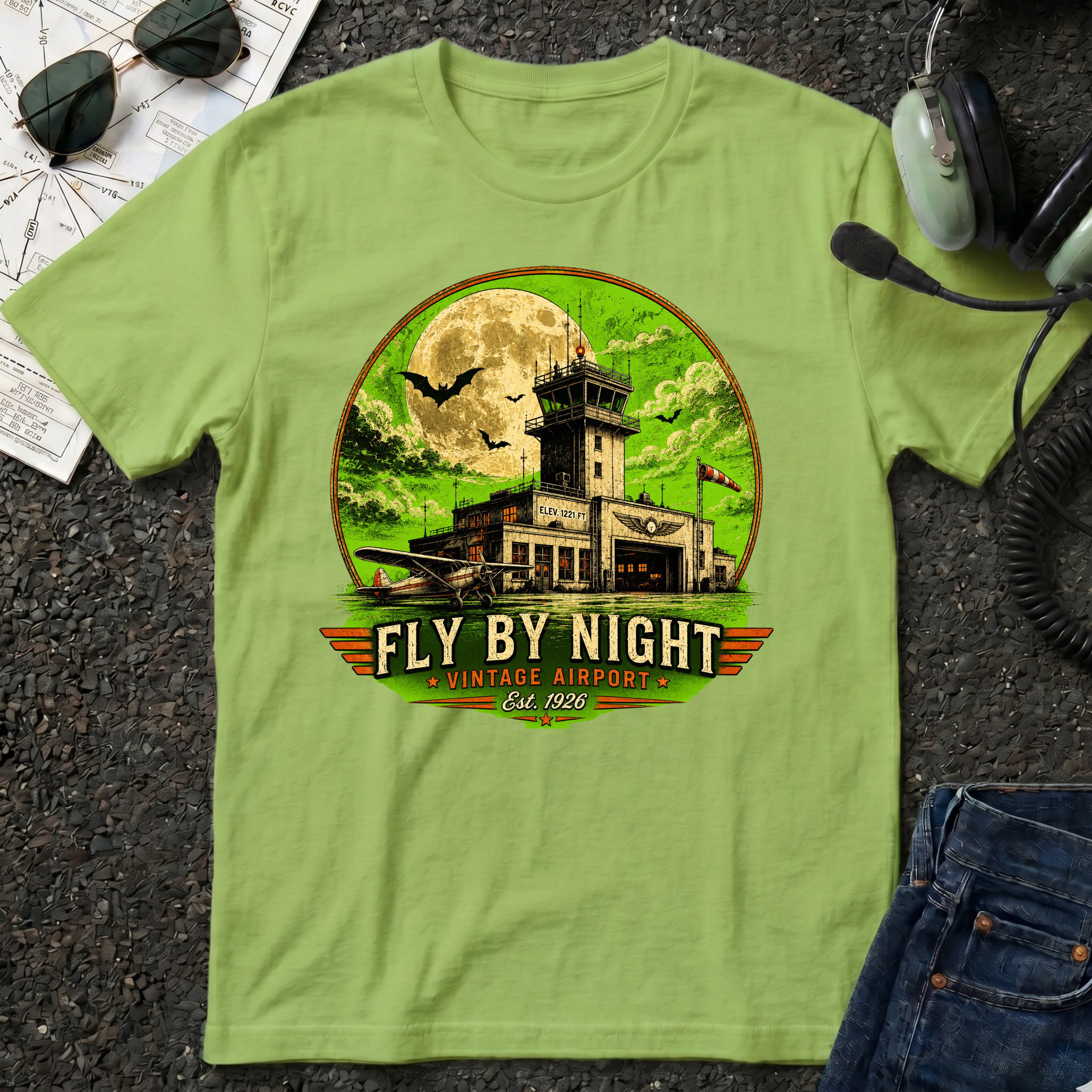 Fly by Night Airport - Halloween T-Shirt