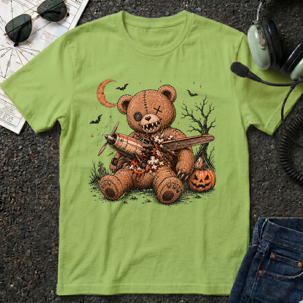 Voodoo Bear with Plane - Halloween T-Shirt