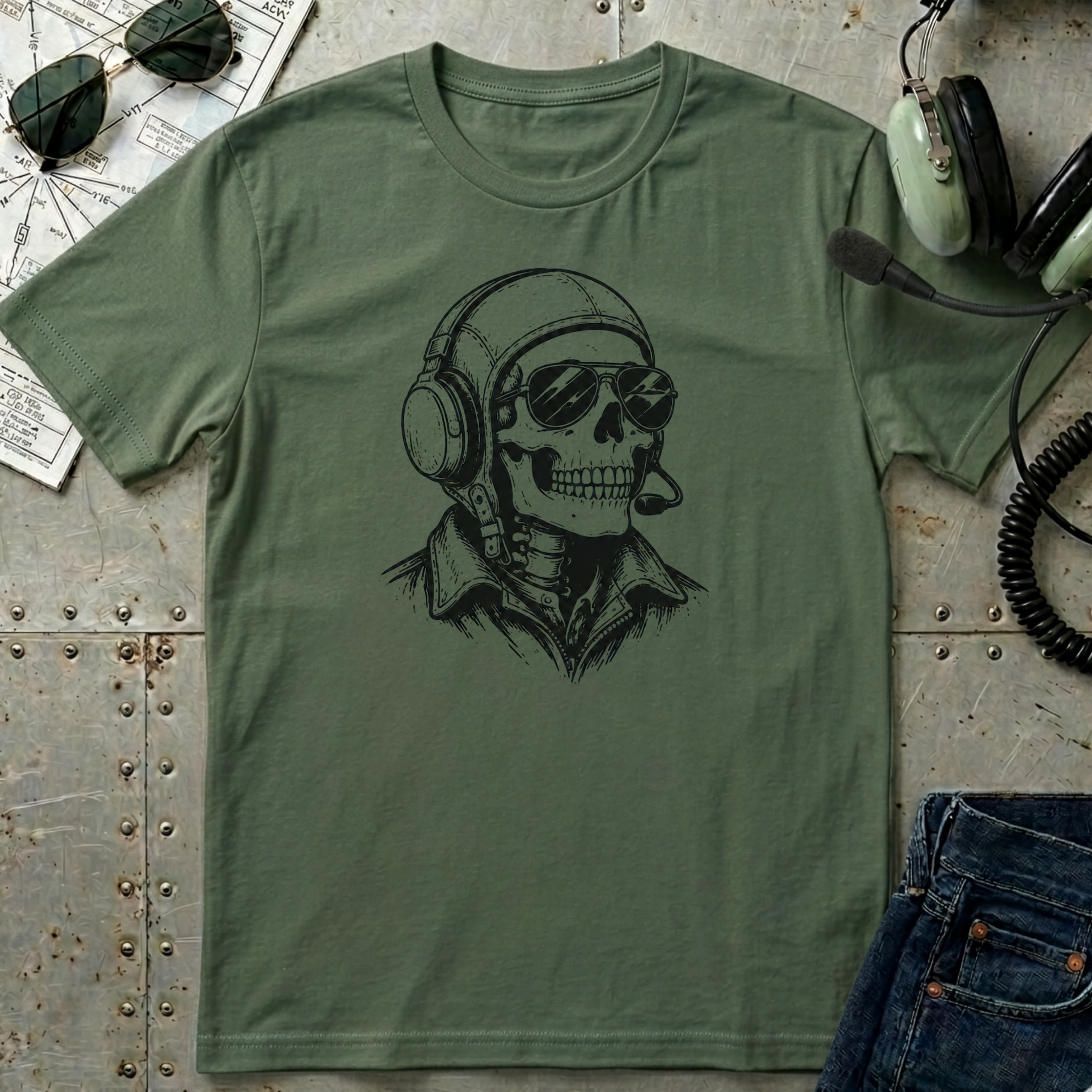 Skull Pilot - Halloween T-Shirt