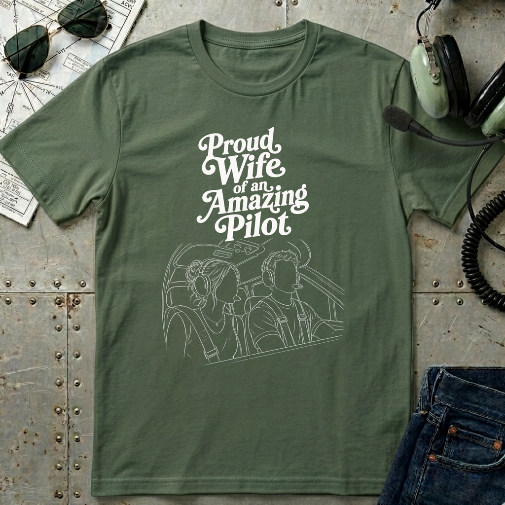 Proud Wife of an Amazing Pilot Line Art T-Shirt