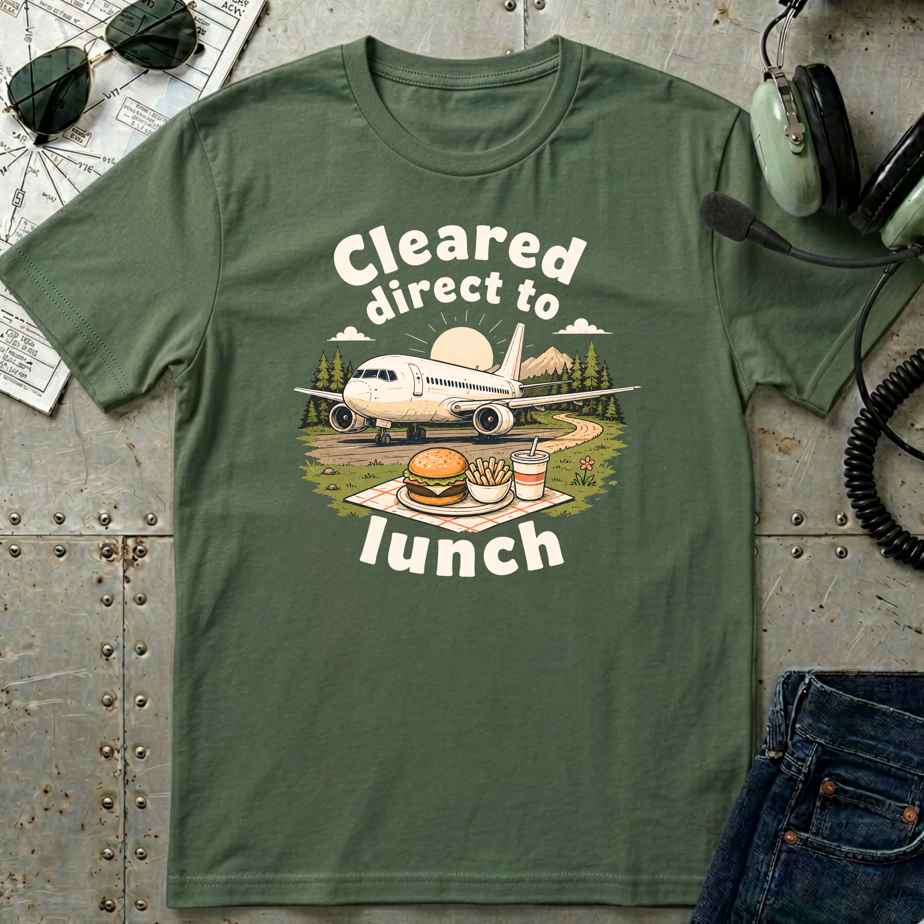 Cleared Direct to Lunch Graphic T-Shirt