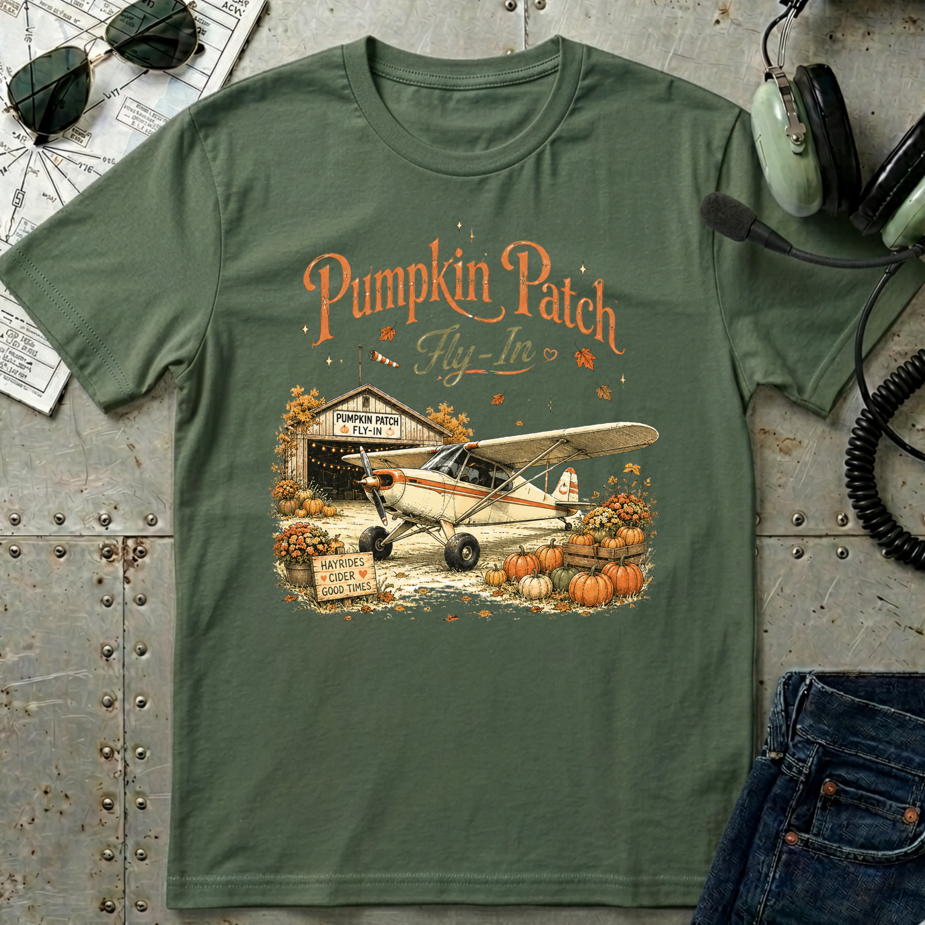 Pumpkin Patch Fly-In Halloween T-Shirt