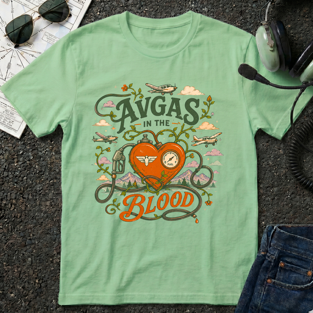 AVGAS in the Blood Whimsical T-Shirt