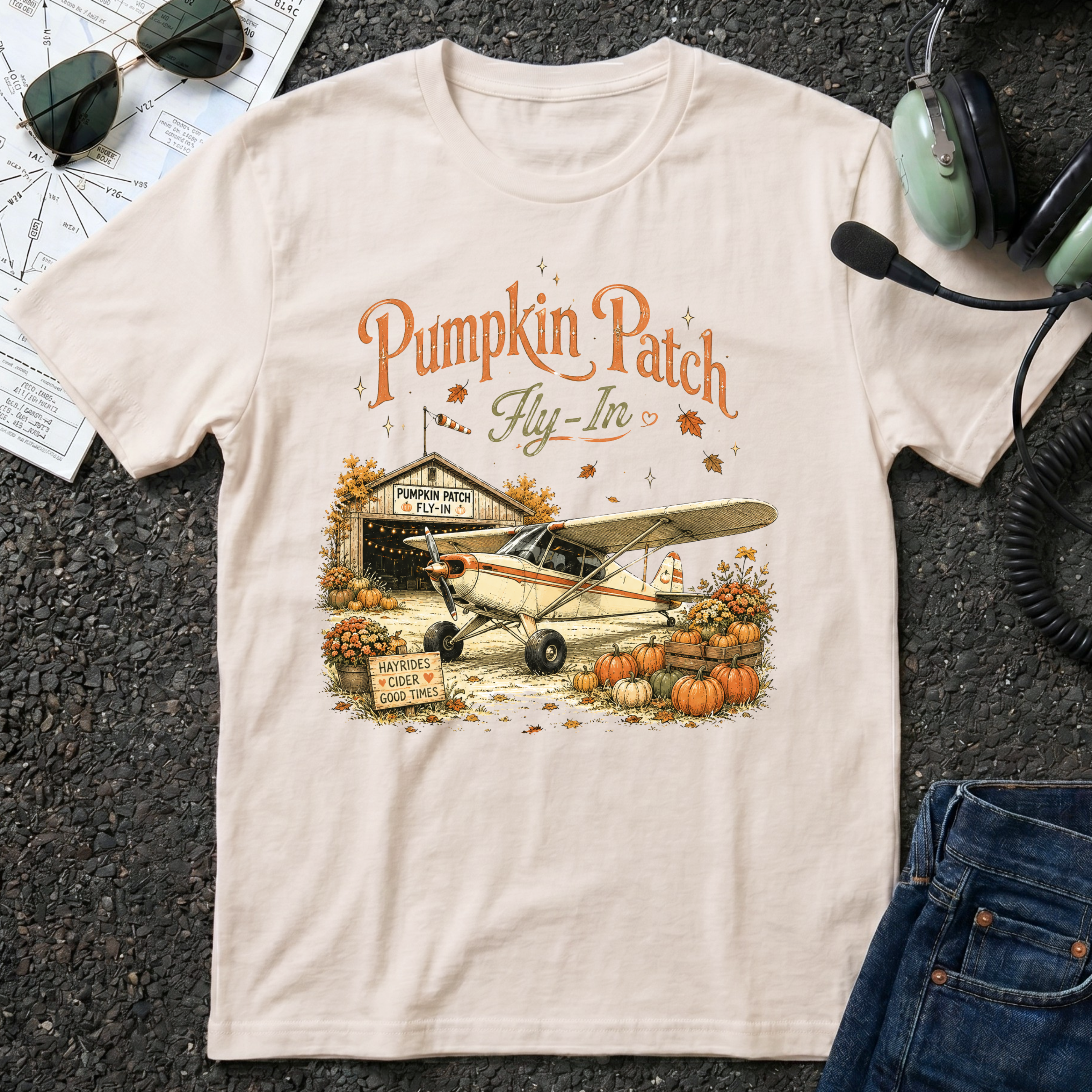 Pumpkin Patch Fly-In Halloween T-Shirt