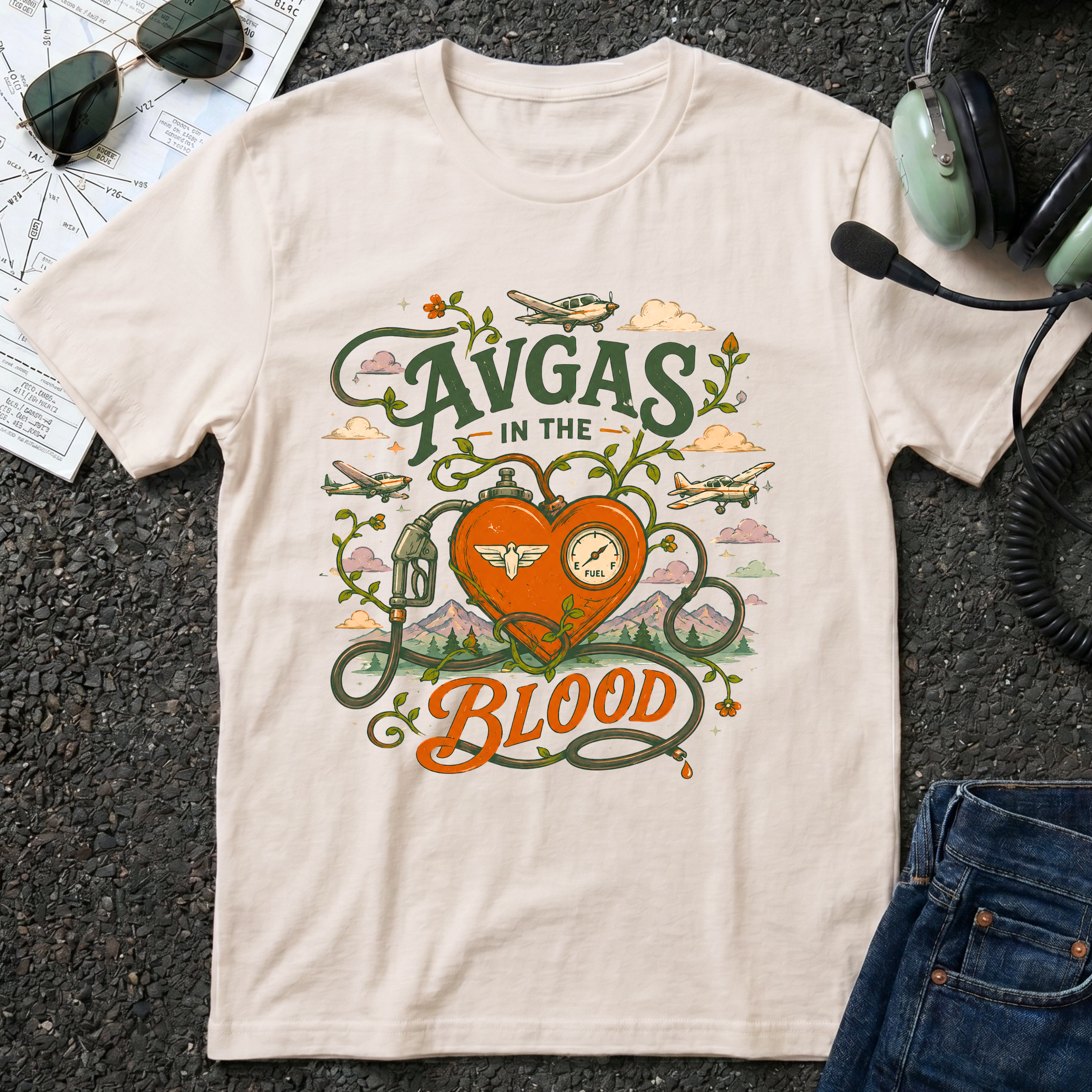 AVGAS in the Blood Whimsical T-Shirt