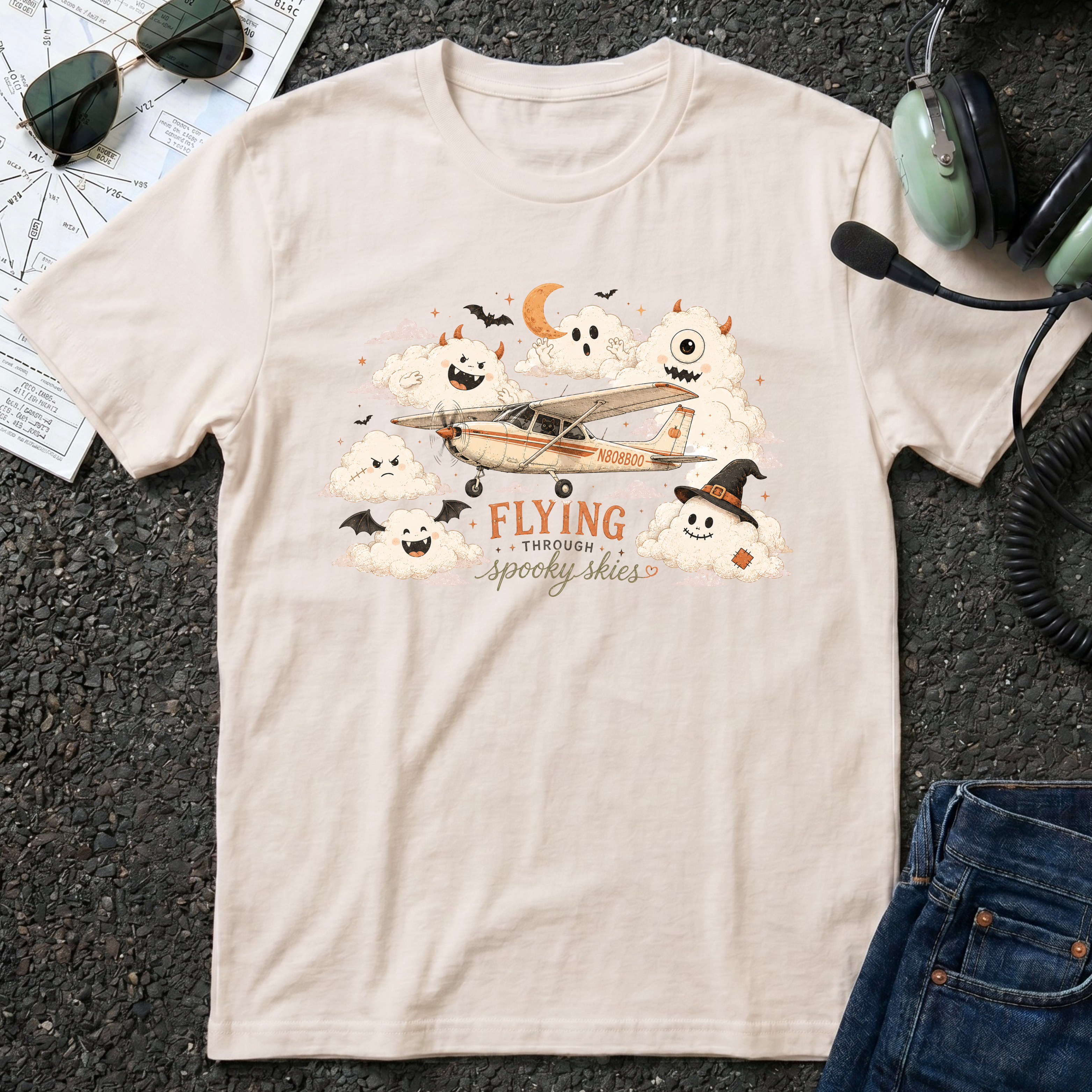 Flying Through Spooky Skies - Halloween T-Shirt
