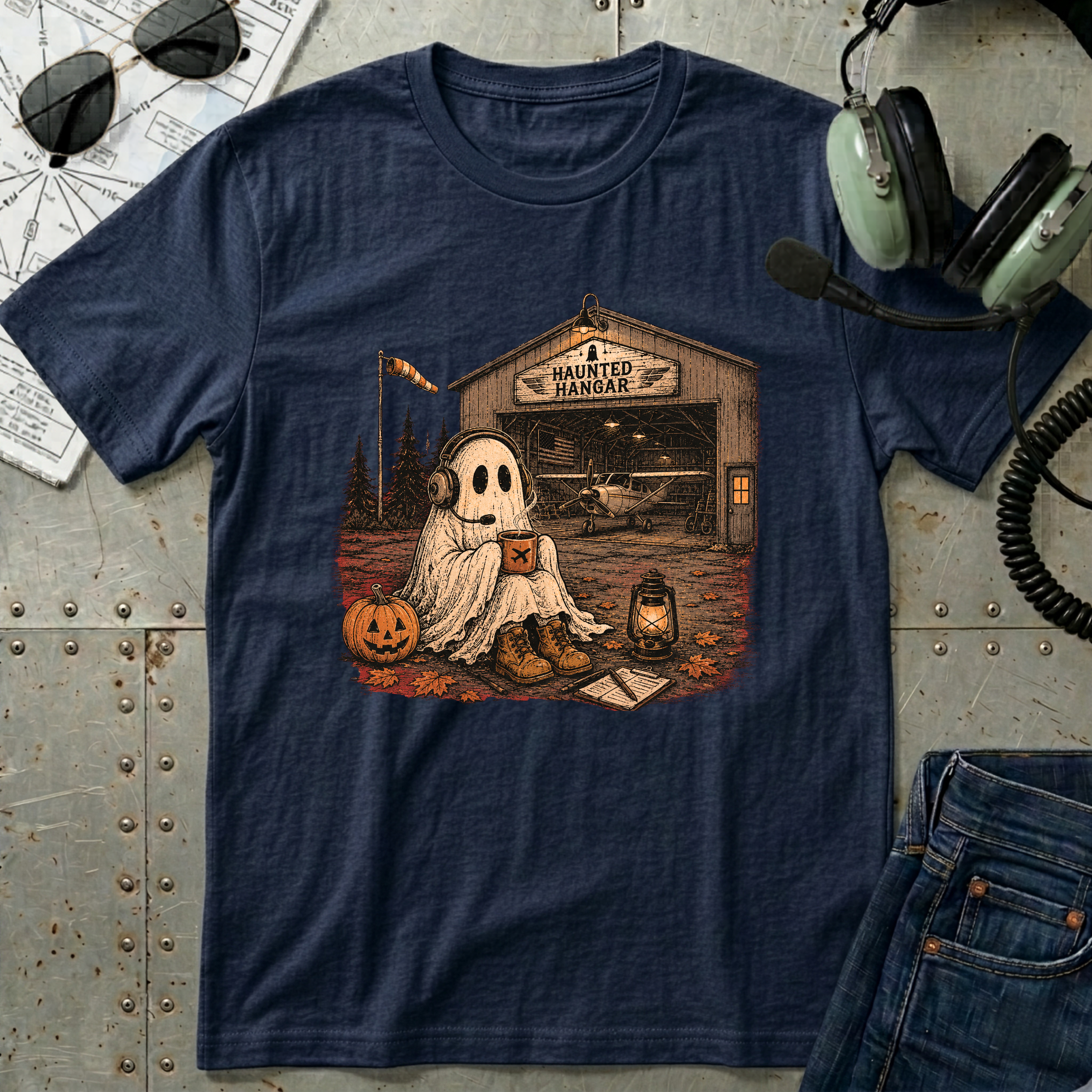 Cute Ghost & Pumpkin - Halloween T-Shirt