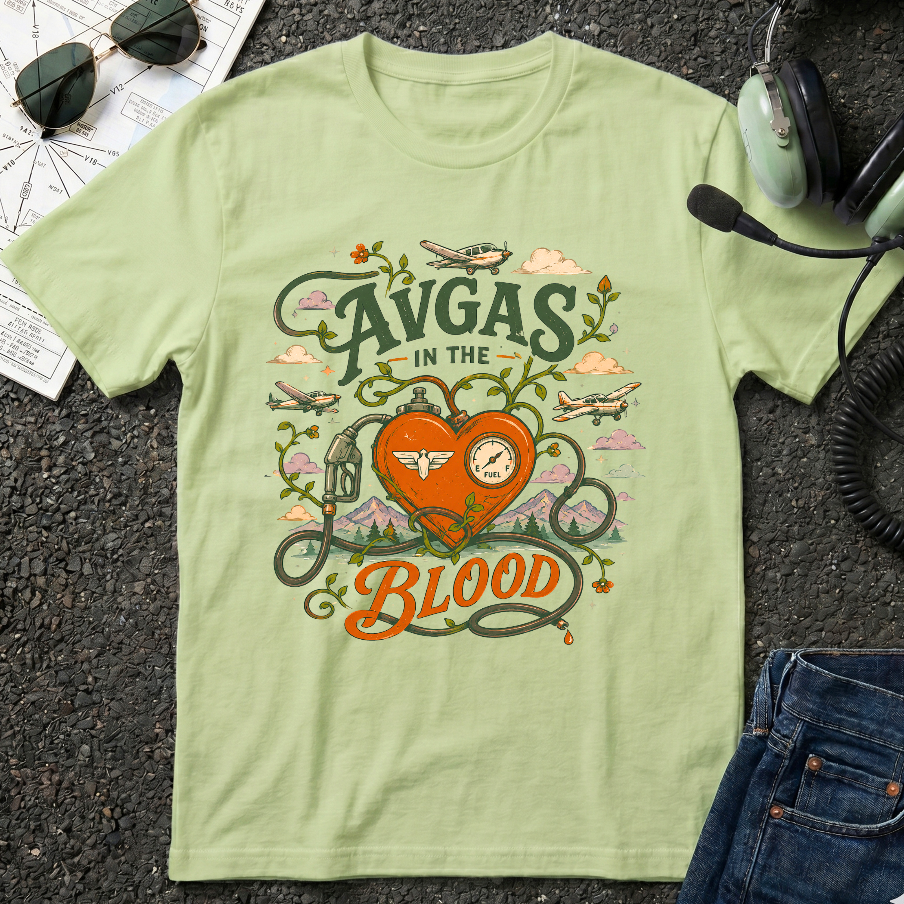 AVGAS in the Blood Whimsical T-Shirt