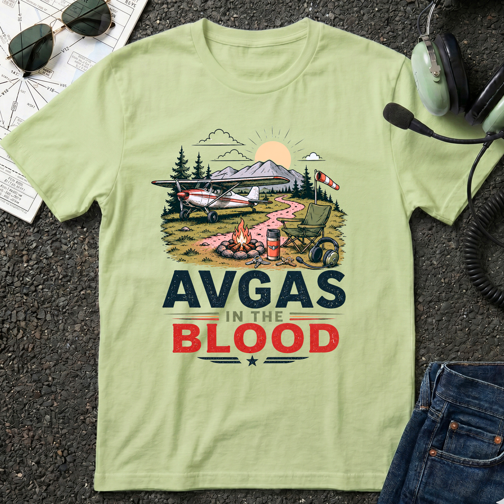 AVGAS in the Blood Graphic T-Shirt