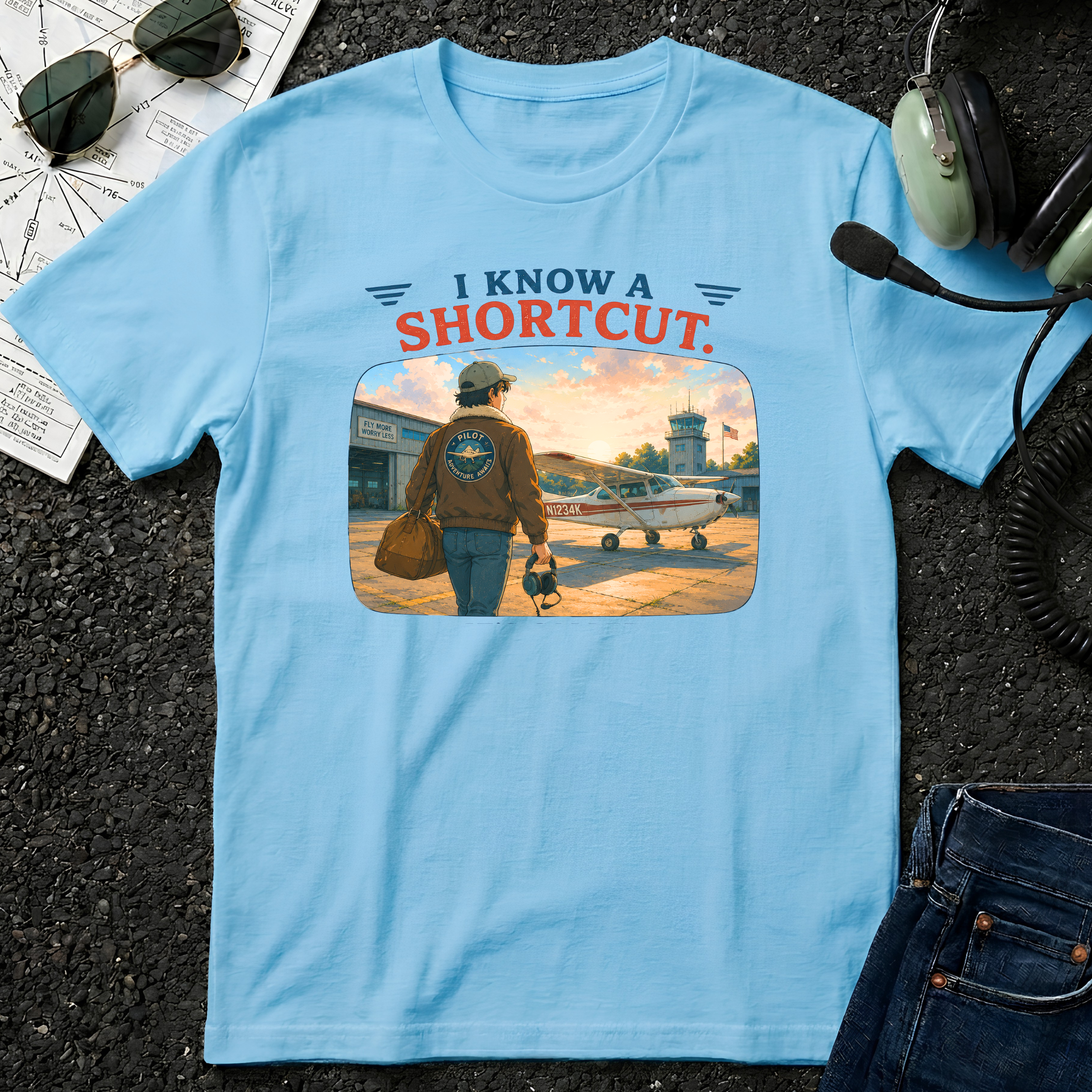I Know a Shortcut Airplane T-Shirt