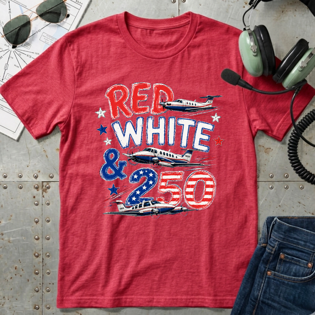 Red White and Airplanes 2  T-Shirt