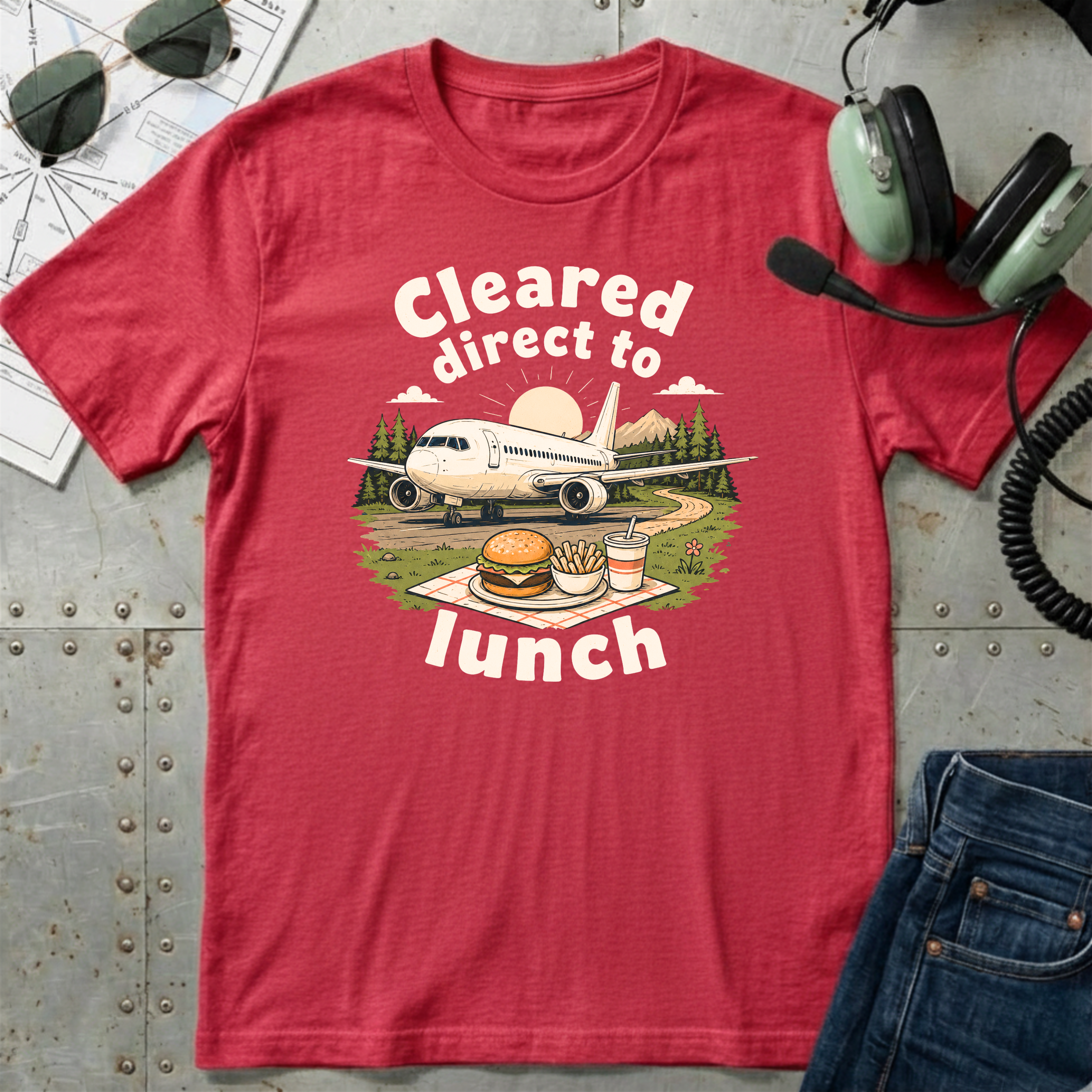 Cleared Direct to Lunch Graphic T-Shirt