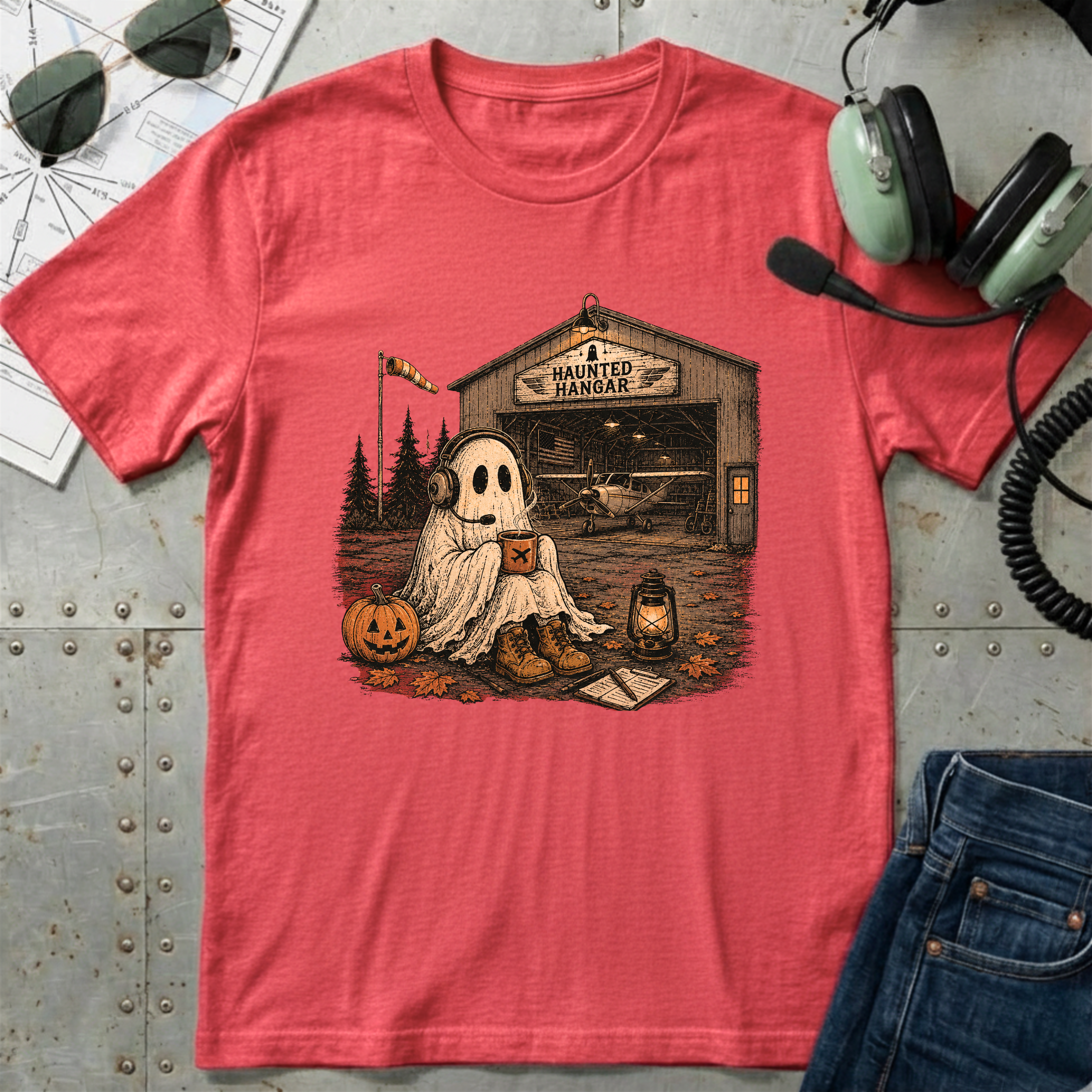 Cute Ghost & Pumpkin - Halloween T-Shirt