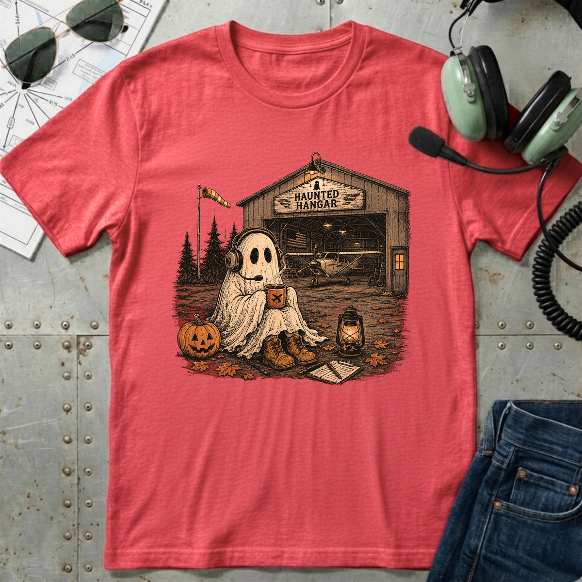 Cute Ghost & Pumpkin - Halloween T-Shirt