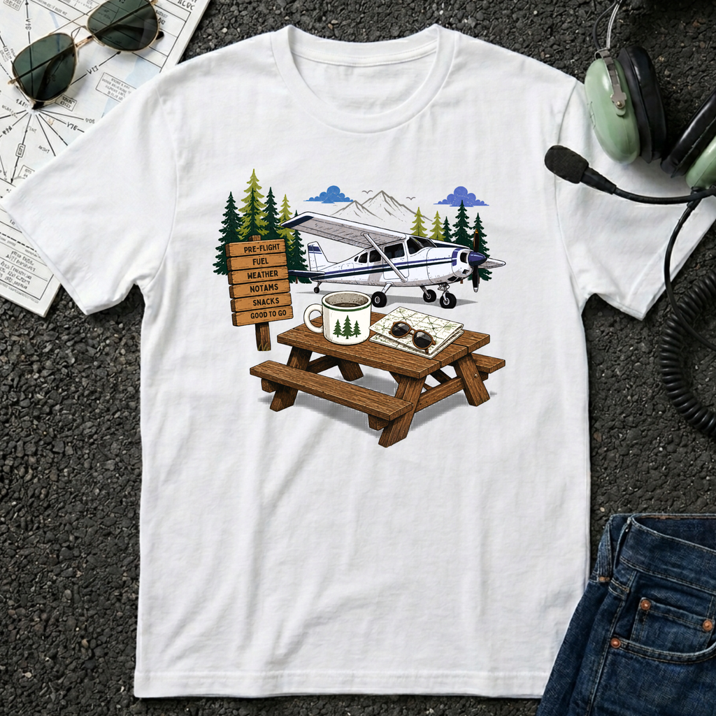 White Airplane Picnic T-Shirt