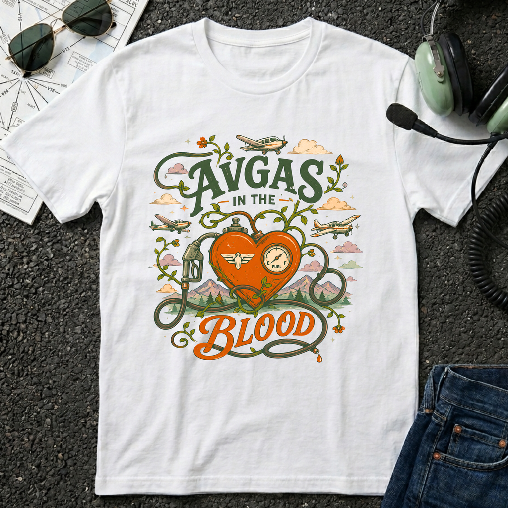 AVGAS in the Blood Whimsical T-Shirt